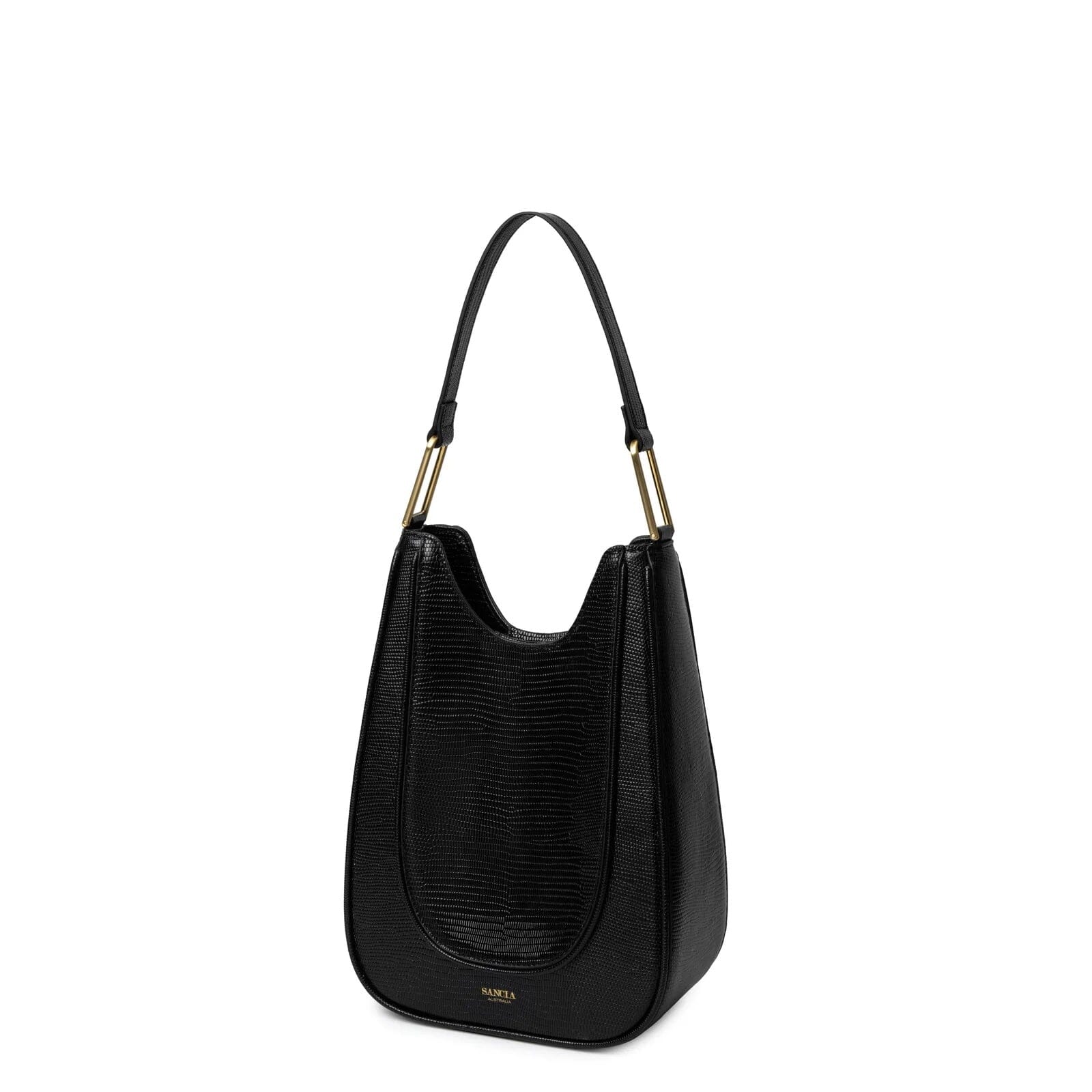 Sancia The Montero Bag - Black Lizard Sancia