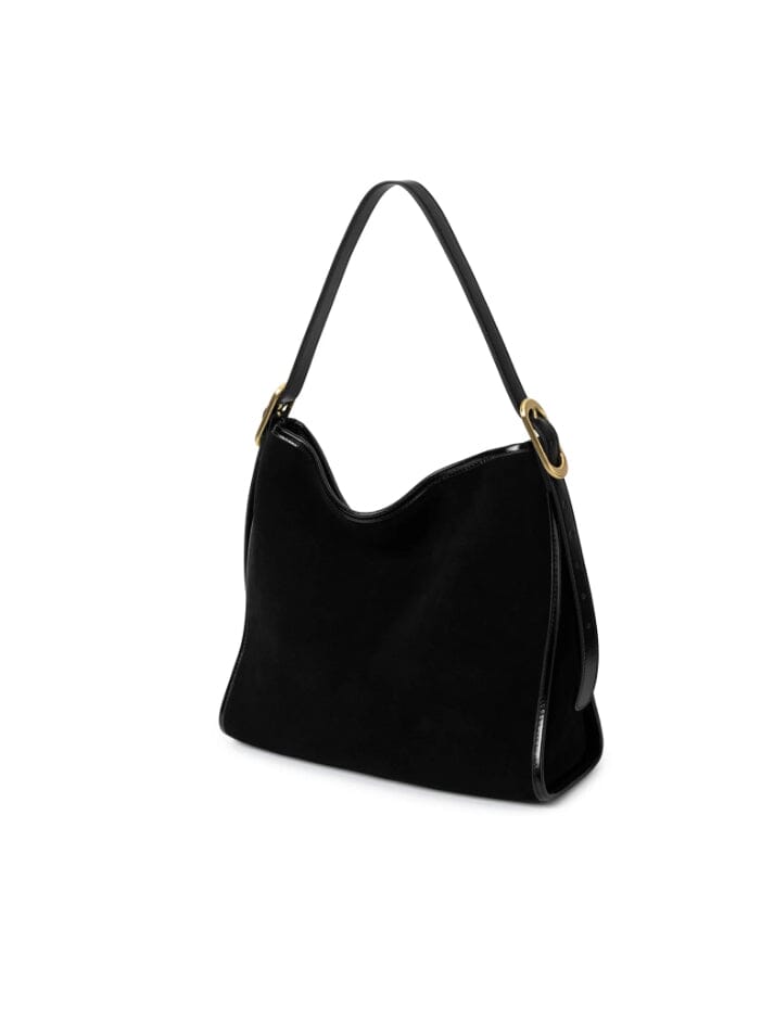 Sancia The Moretto Handbag - Black Suede Sancia
