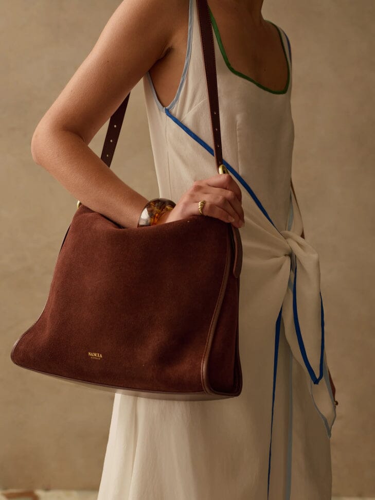 Sancia The Moretto Handbag - Cocoa Suede Sancia