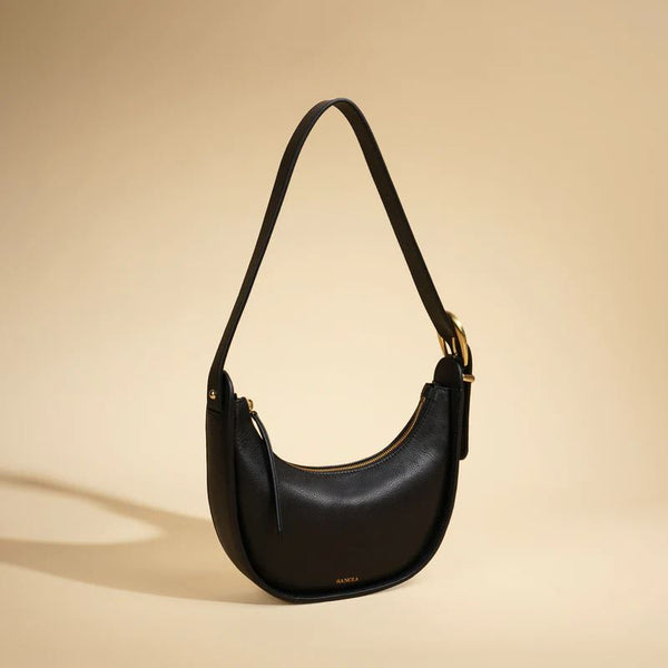 Sancia Yvette Halfmoon Handbag - Black Sancia