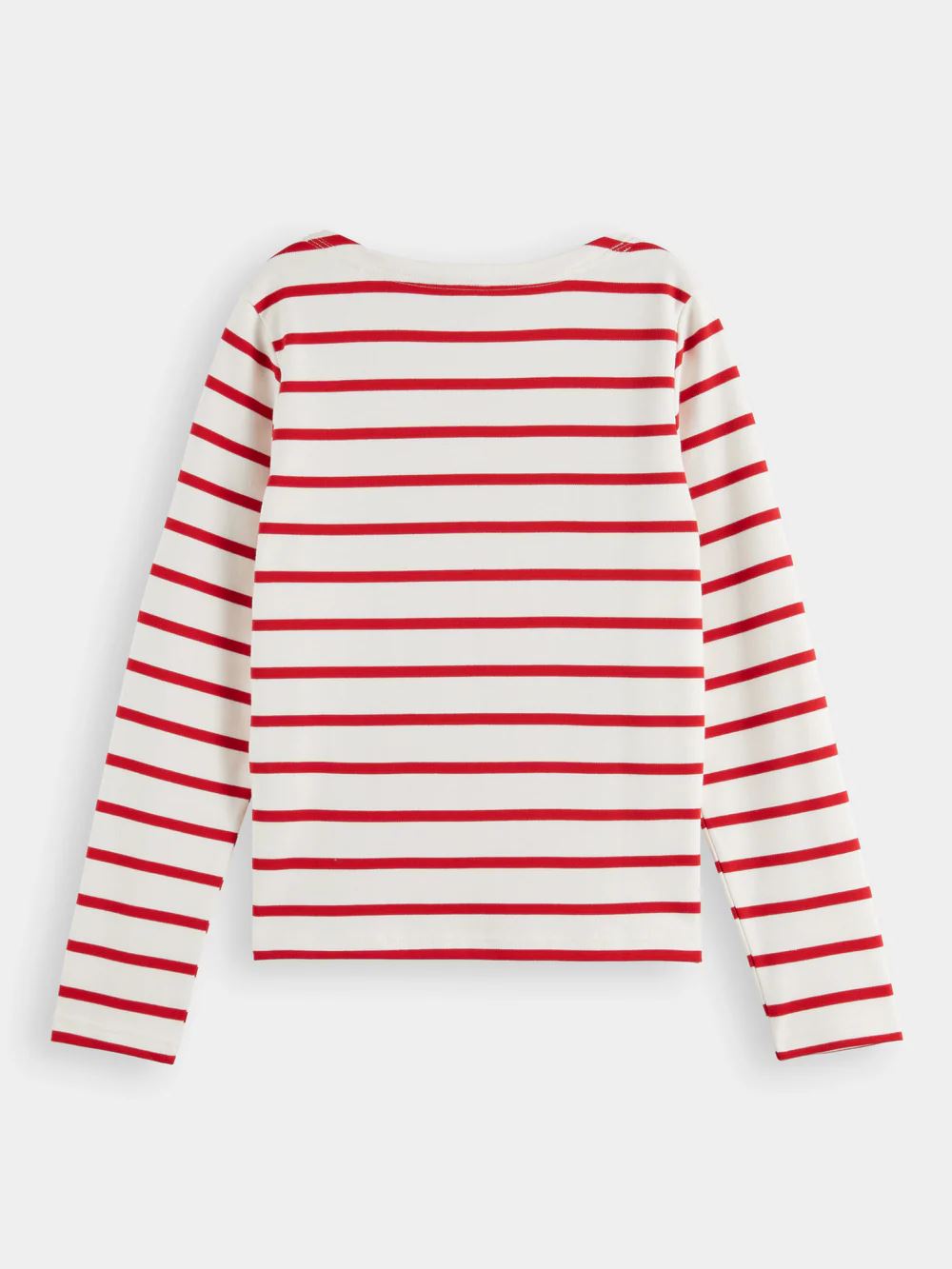 Scotch & Soda Breton Stripe Longsleeve T-shirt - Off White/Amp Red Scotch & Soda