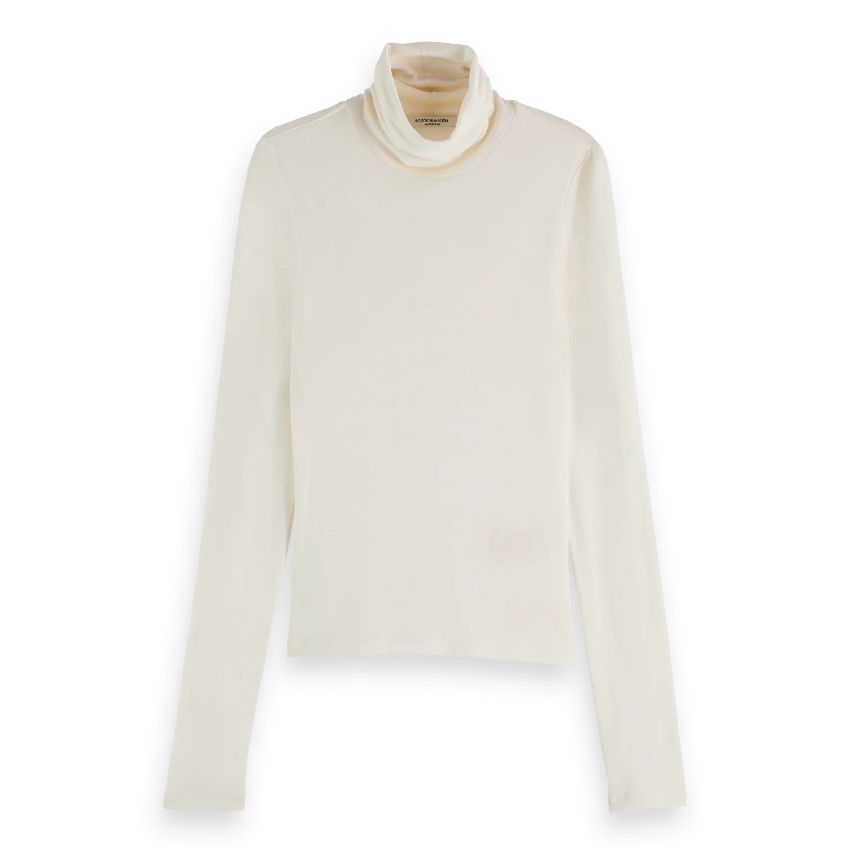 Scotch & Soda Roll Neck Long Sleeve - Off White Scotch & Soda