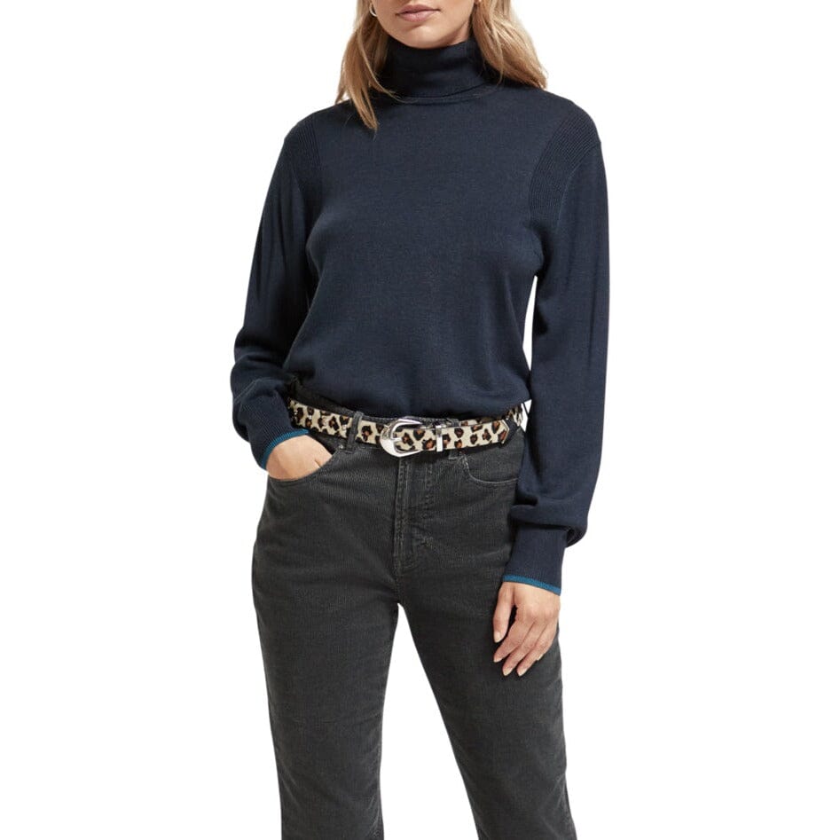 Scotch & Soda Rolled Neck Pullover- Night Scotch & Soda