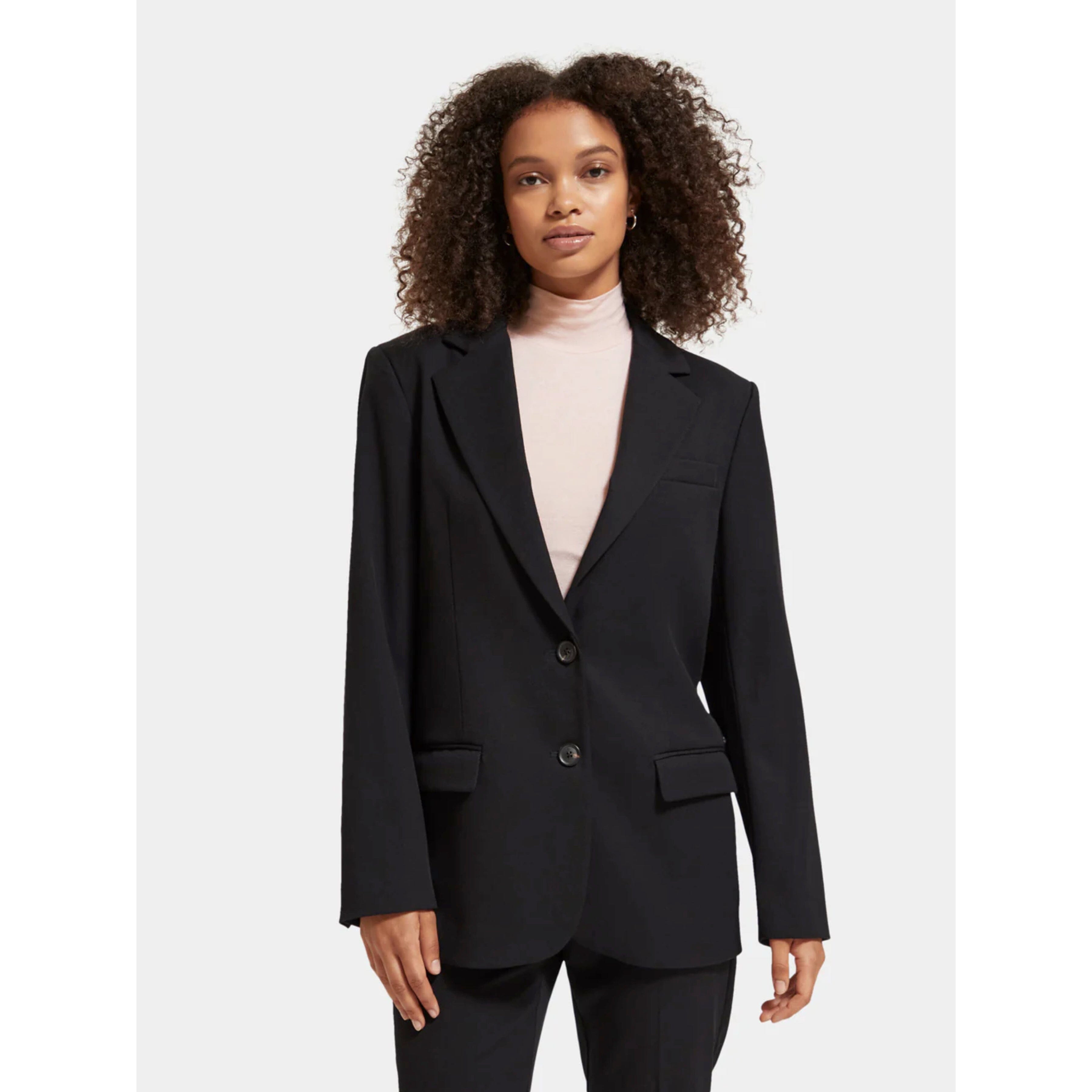 Scotch & Soda Single Breasted Blazer- Evening Black Scotch & Soda