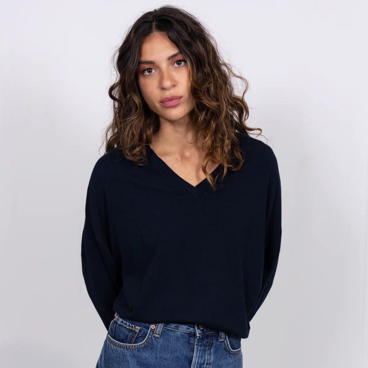 Scotch & Soda V-neck relaxed fit pullover - Night Scotch & Soda