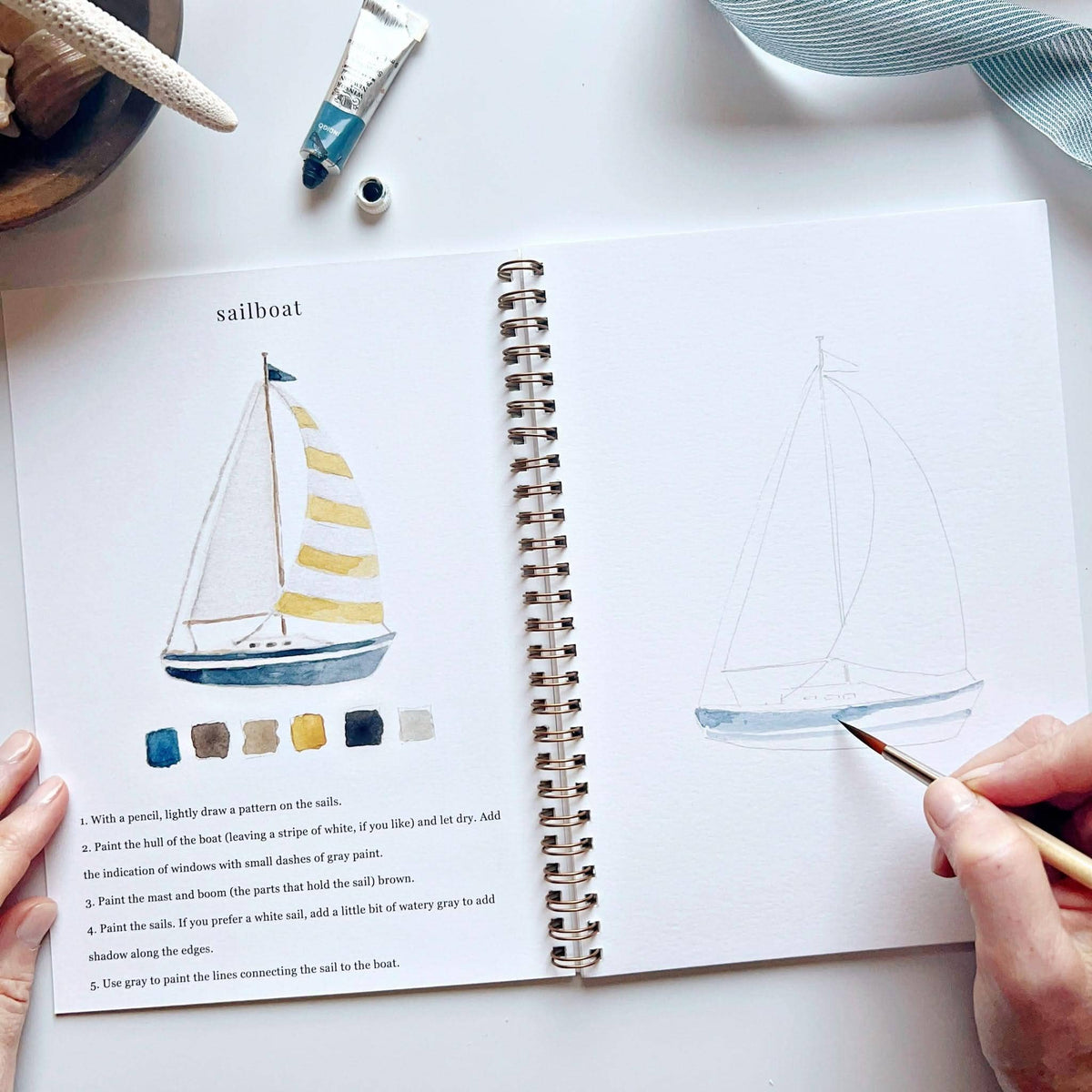 Seaside Watercolour Workbook emily lex studio