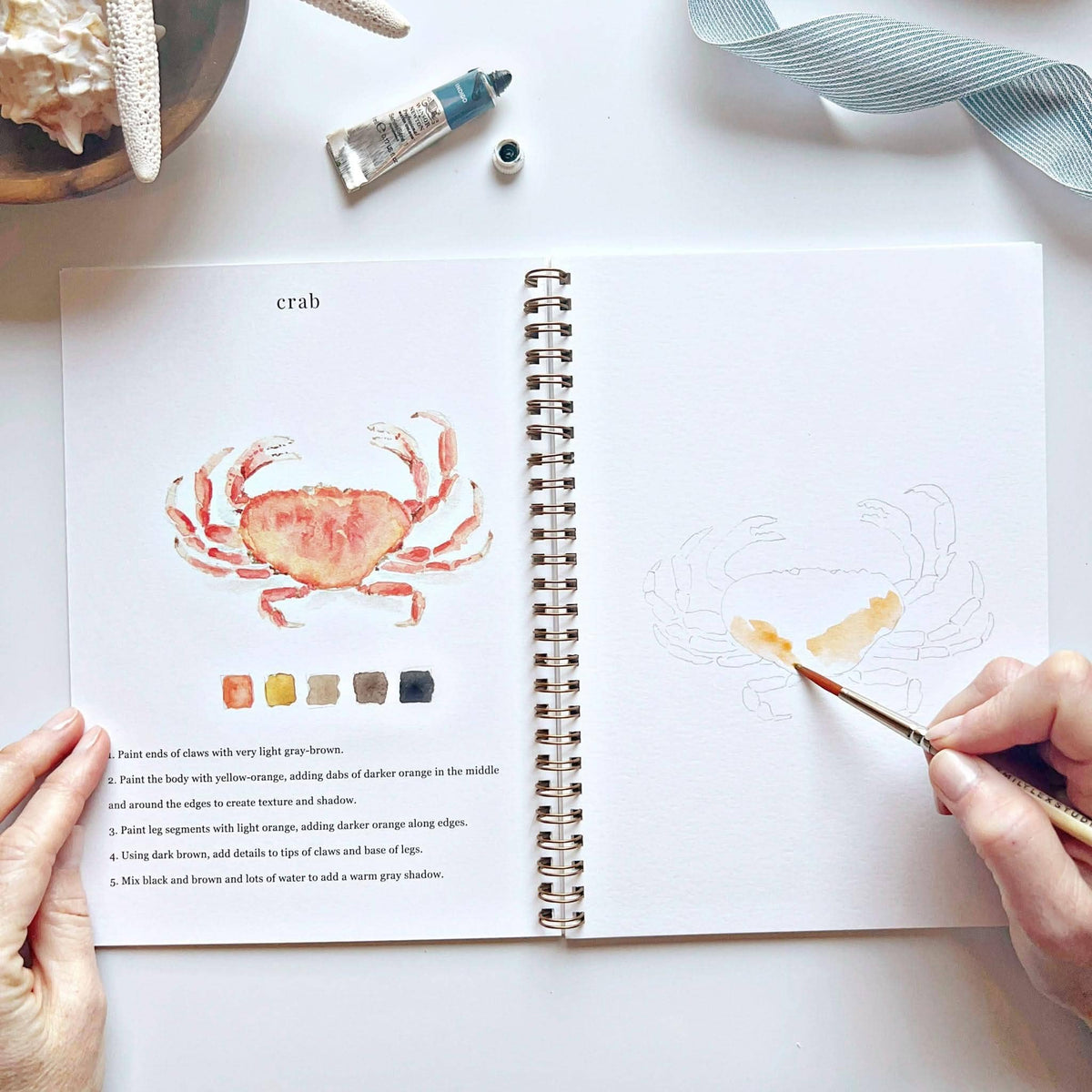 Seaside Watercolour Workbook emily lex studio