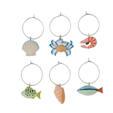 Shack Resin Wine Charms - Set of 6 Coast to Coast Home