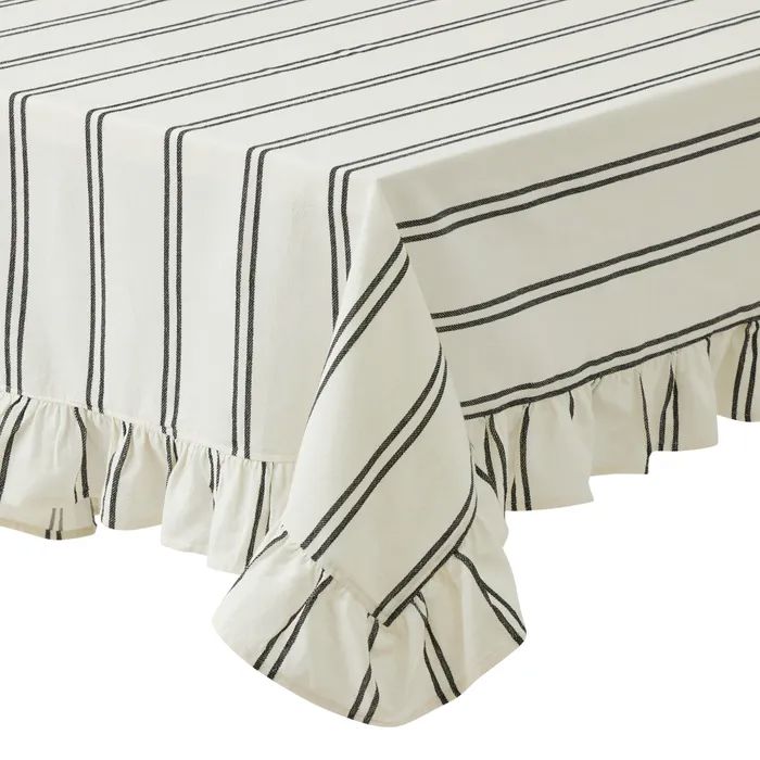 Sofia Cotton Tablecloth - Ivory/Blk Tablecloth Coast to Coast Home 