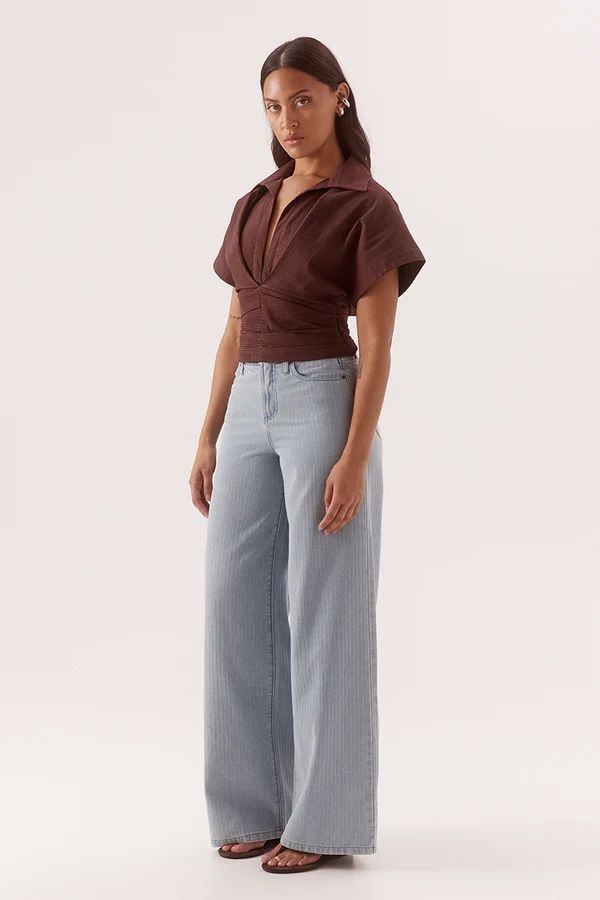 Sovere Lyra Crop Shirt - Chocolate Sovere
