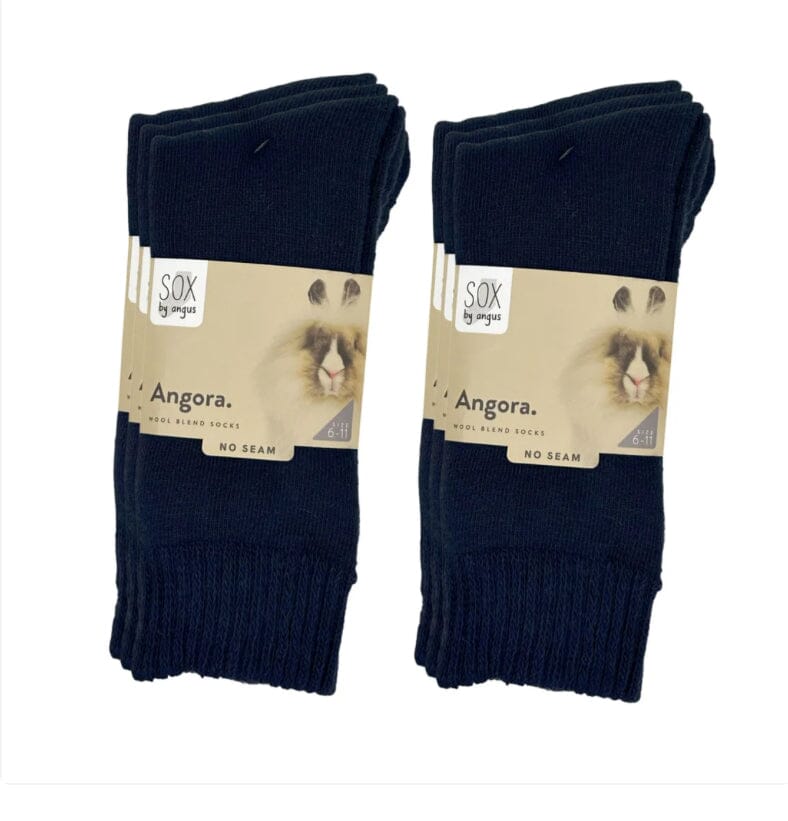 Sox by Angus Angora Wool Crew Socks 2 Pack - Navy Sox by Angus