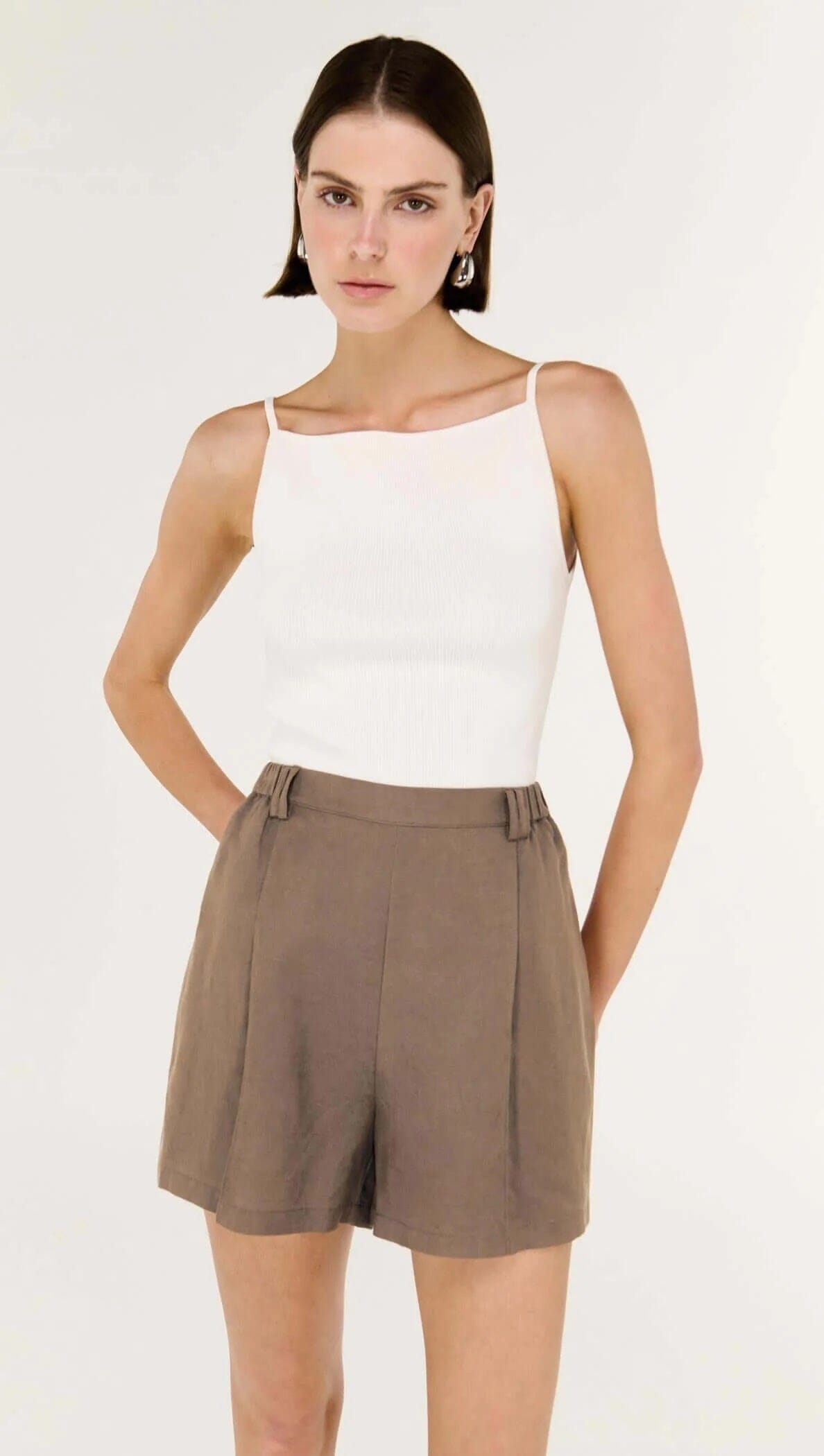 Staple the Label Evian High Waisted Shorts - Latte Staple the label