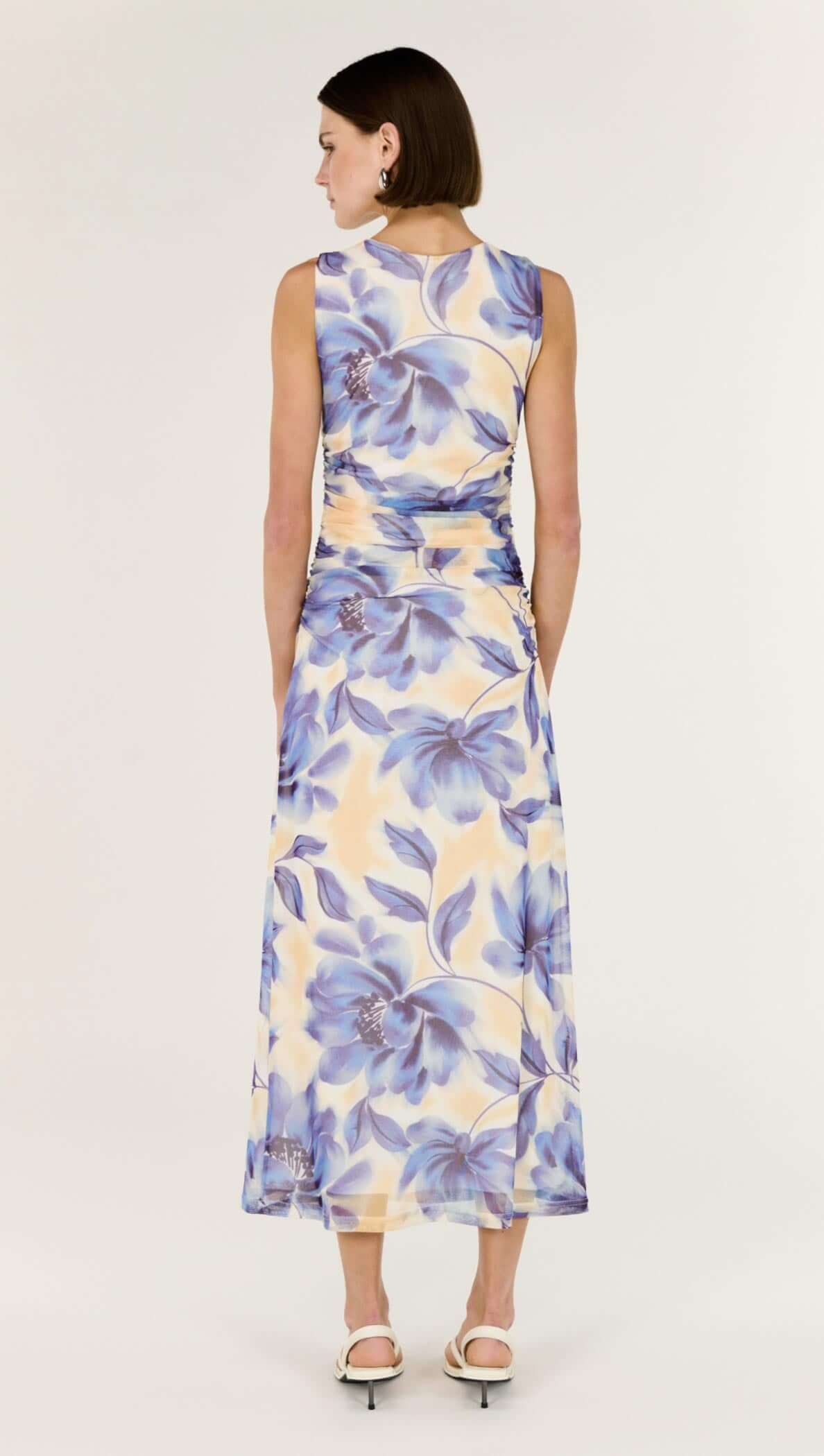 Staple the Label Fleur Mesh Midi Dress - Blurred Floral Staple the label