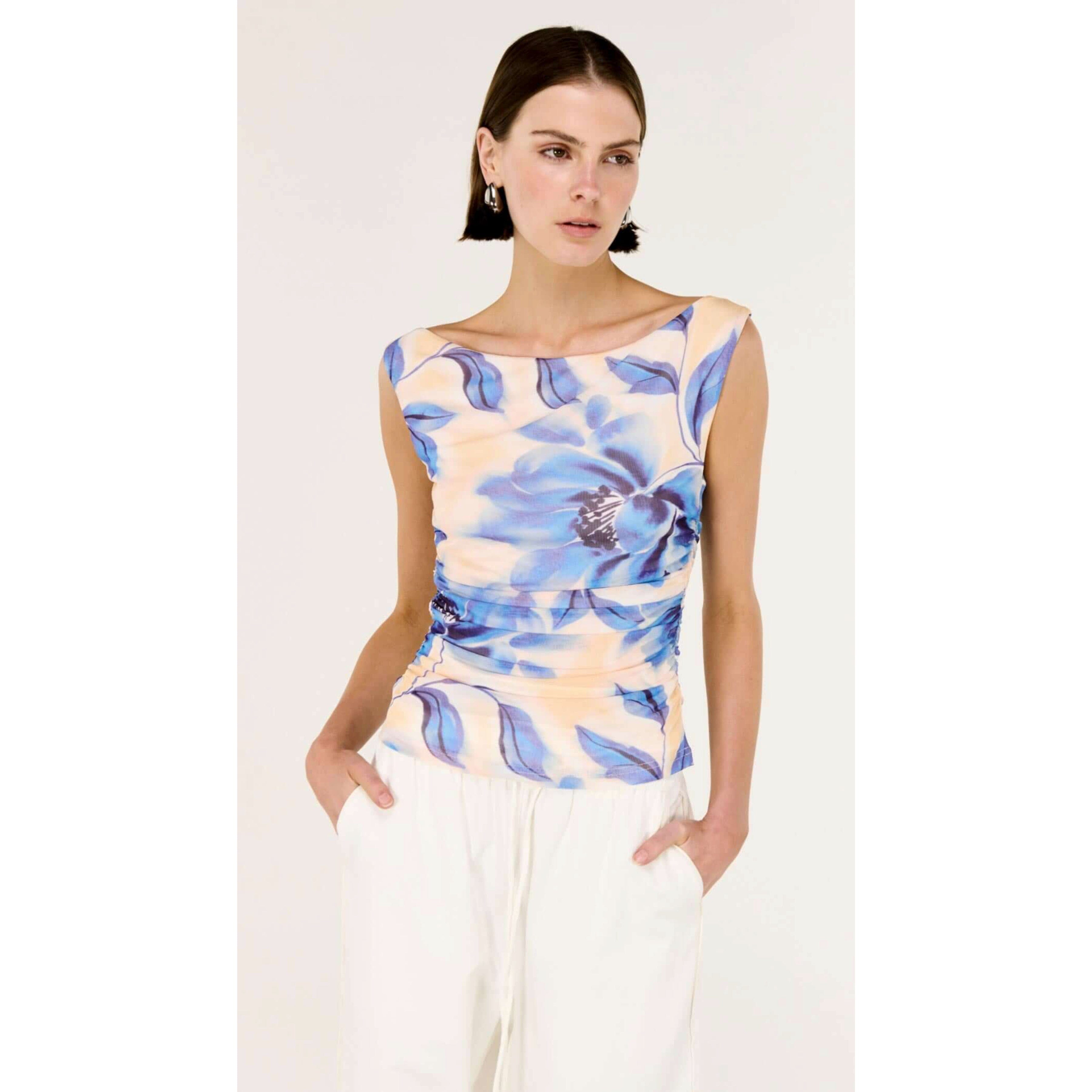 Staple the Label Fleur Mesh Top - Blurred Floral Staple the label