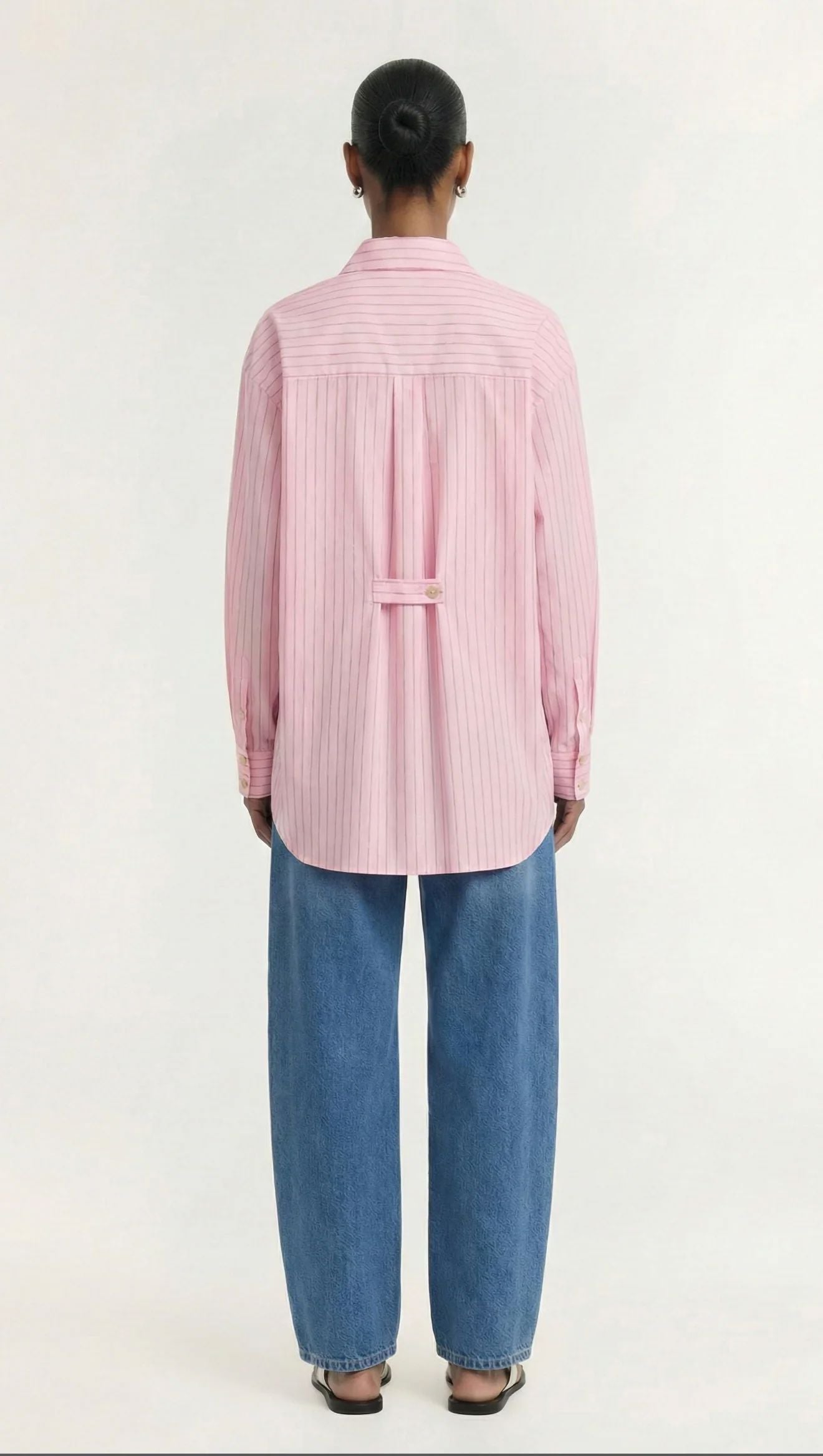 Staple The Label Kari Oversized Shirt - Pink/White Stripe Staple the label