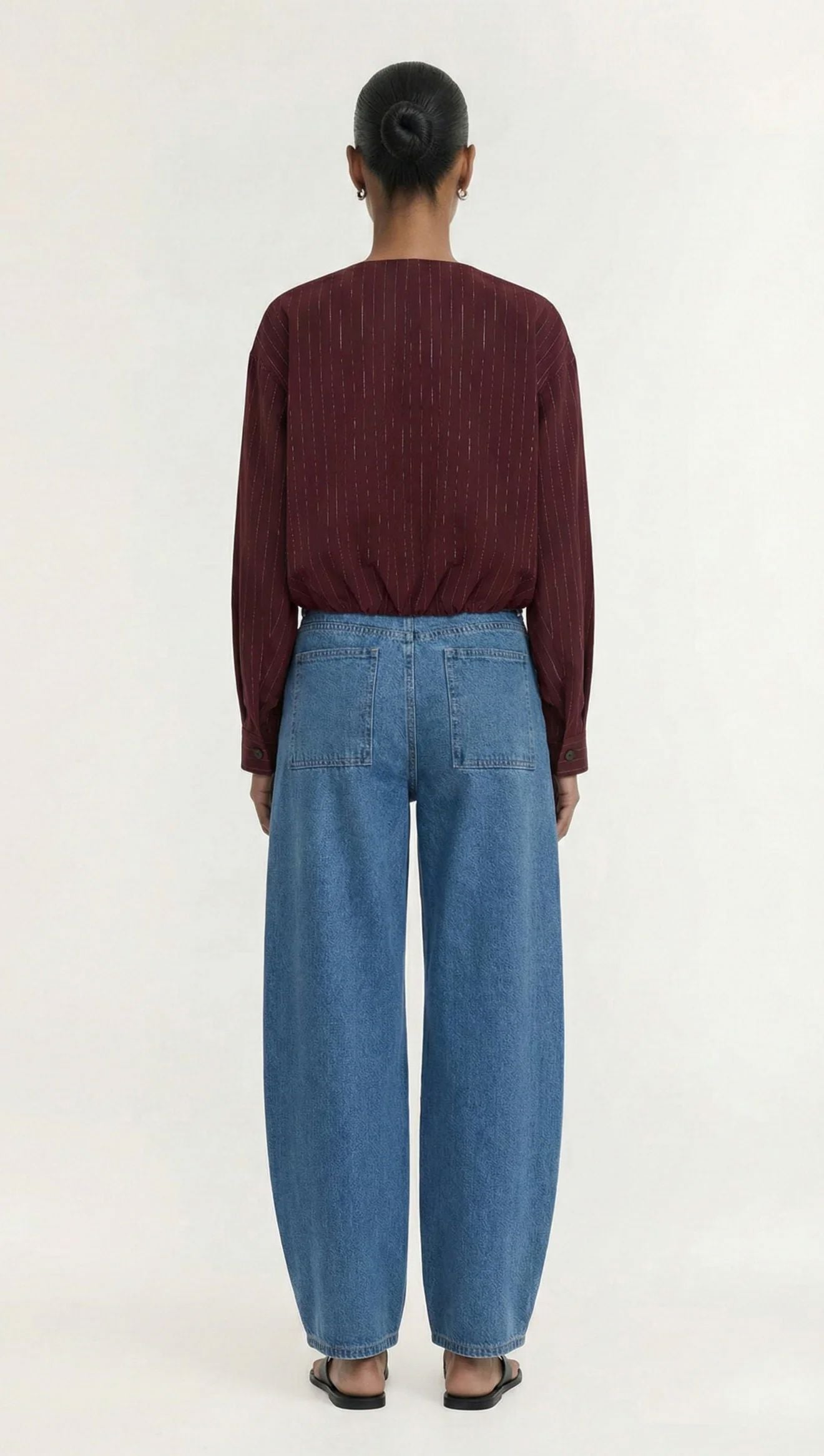 Staple The Label Reed Crop Jacket - Wine Pinstripe Staple the label