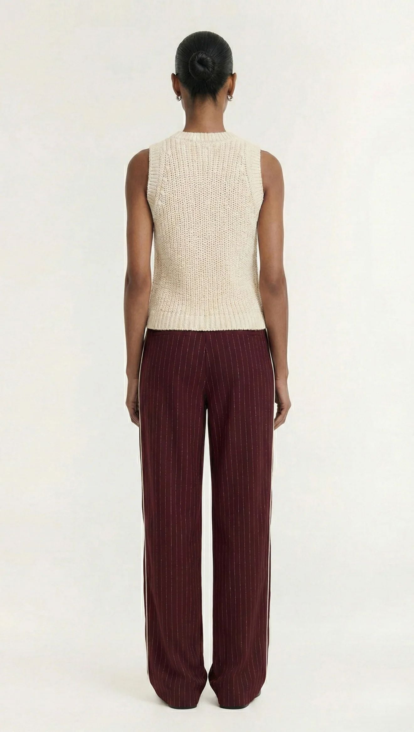 Staple The Label Reed Relaxed Pant - Wine Pinstripe Staple the label