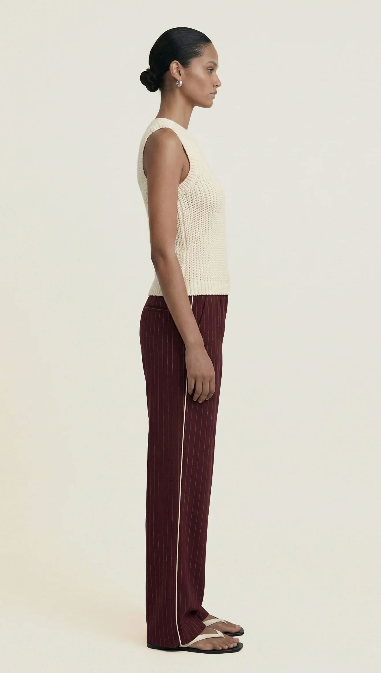 Staple The Label Reed Relaxed Pant - Wine Pinstripe Staple the label
