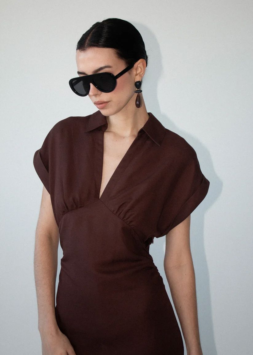 Staple the Label Rhodes Midi Dress - Chocolate Staple the label