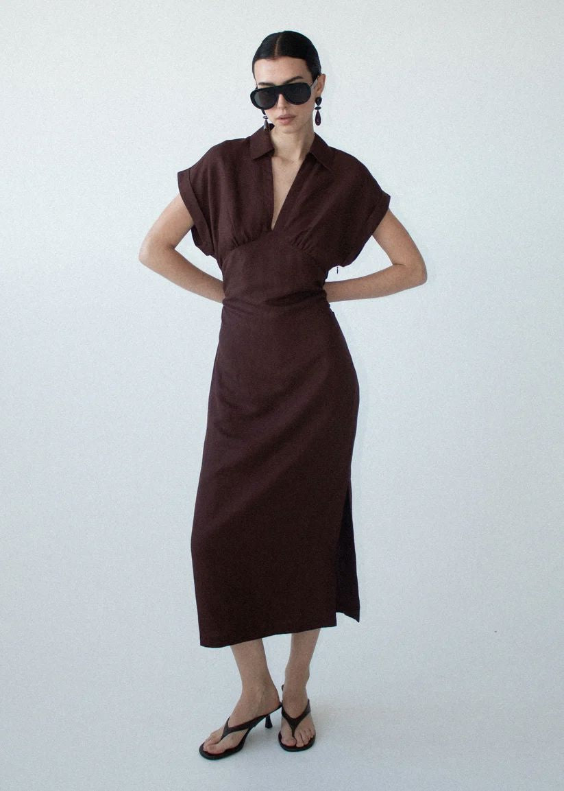 Staple the Label Rhodes Midi Dress - Chocolate Staple the label