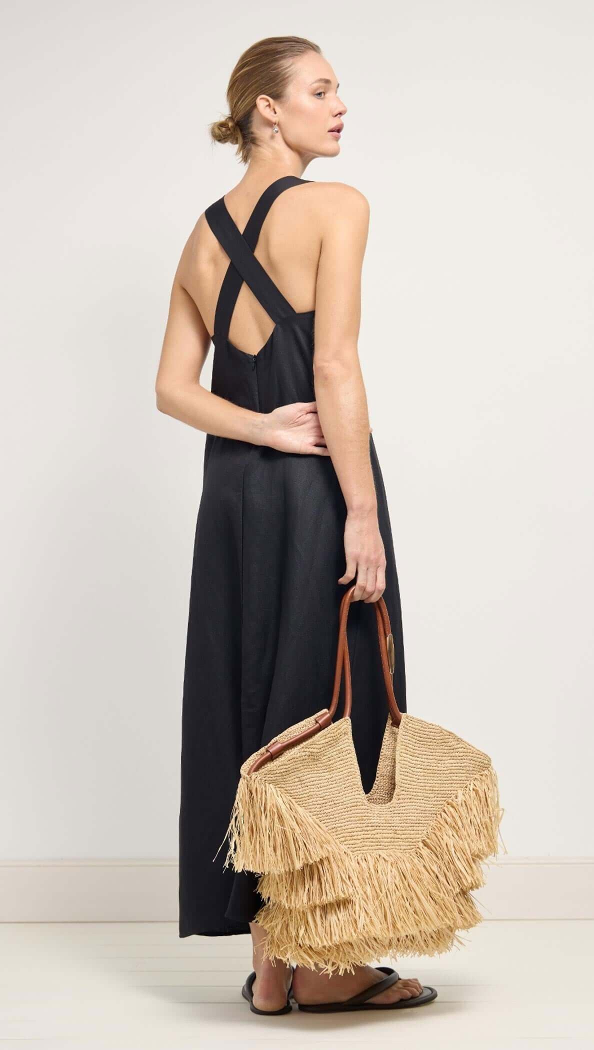 Staple the Label Sabine Cross Back Maxi Dress - Black Staple the label