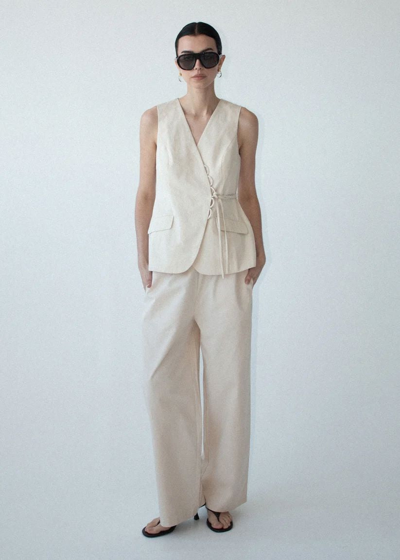 Staple the Label Willow Loop Detail Vest - Stone Women's Vest Staple the label 