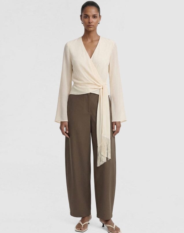Staple The Label Willow Wrap Blouse - Cream Staple the label