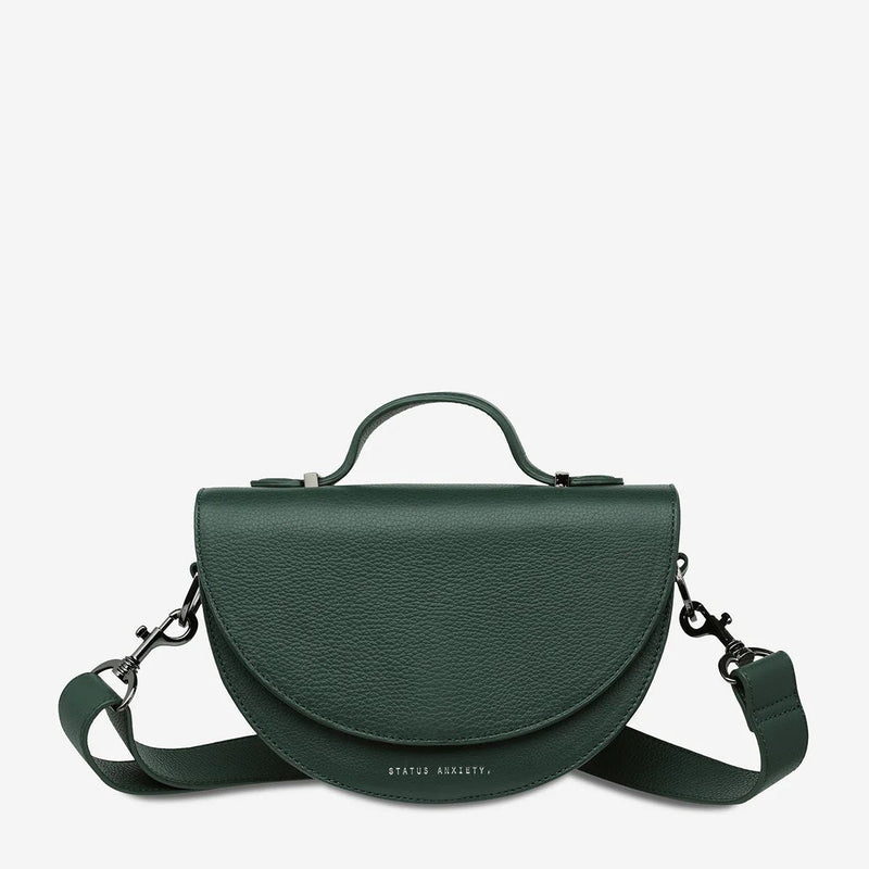 Status Anxiety All Nighter Leather Handbag- Green Status Anxiety