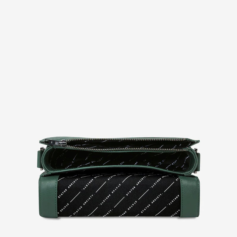Status Anxiety All Nighter Leather Handbag- Green Status Anxiety