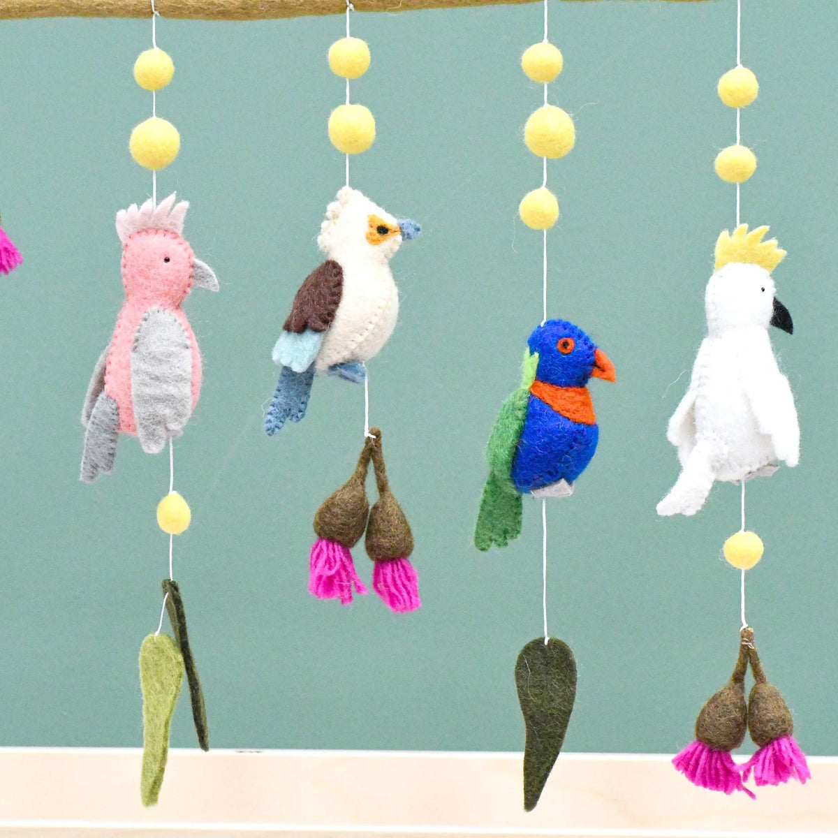 Tara Treasures Baby Nursery Mobile Hanging - Australian Birds - Cockatoo, Lorikeet, Galah and Kookaburra Tara Treasures
