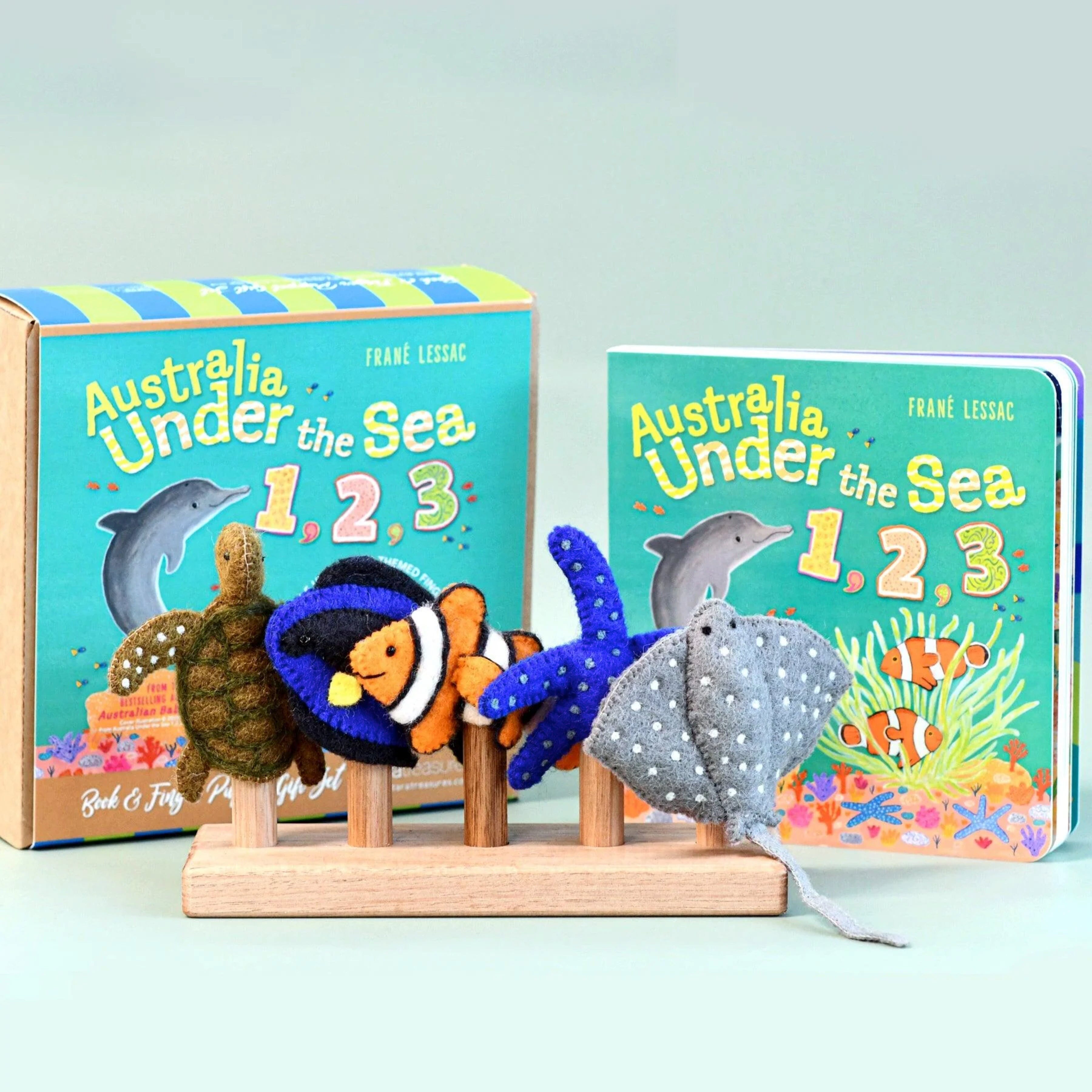 Tara Treasures Finger Puppet Set - Australian Under the Sea 1,23 by Frane Lessac Tara Treasures