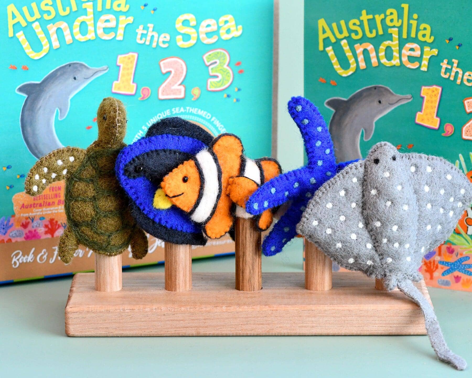 Tara Treasures Finger Puppet Set - Australian Under the Sea 1,23 by Frane Lessac Tara Treasures