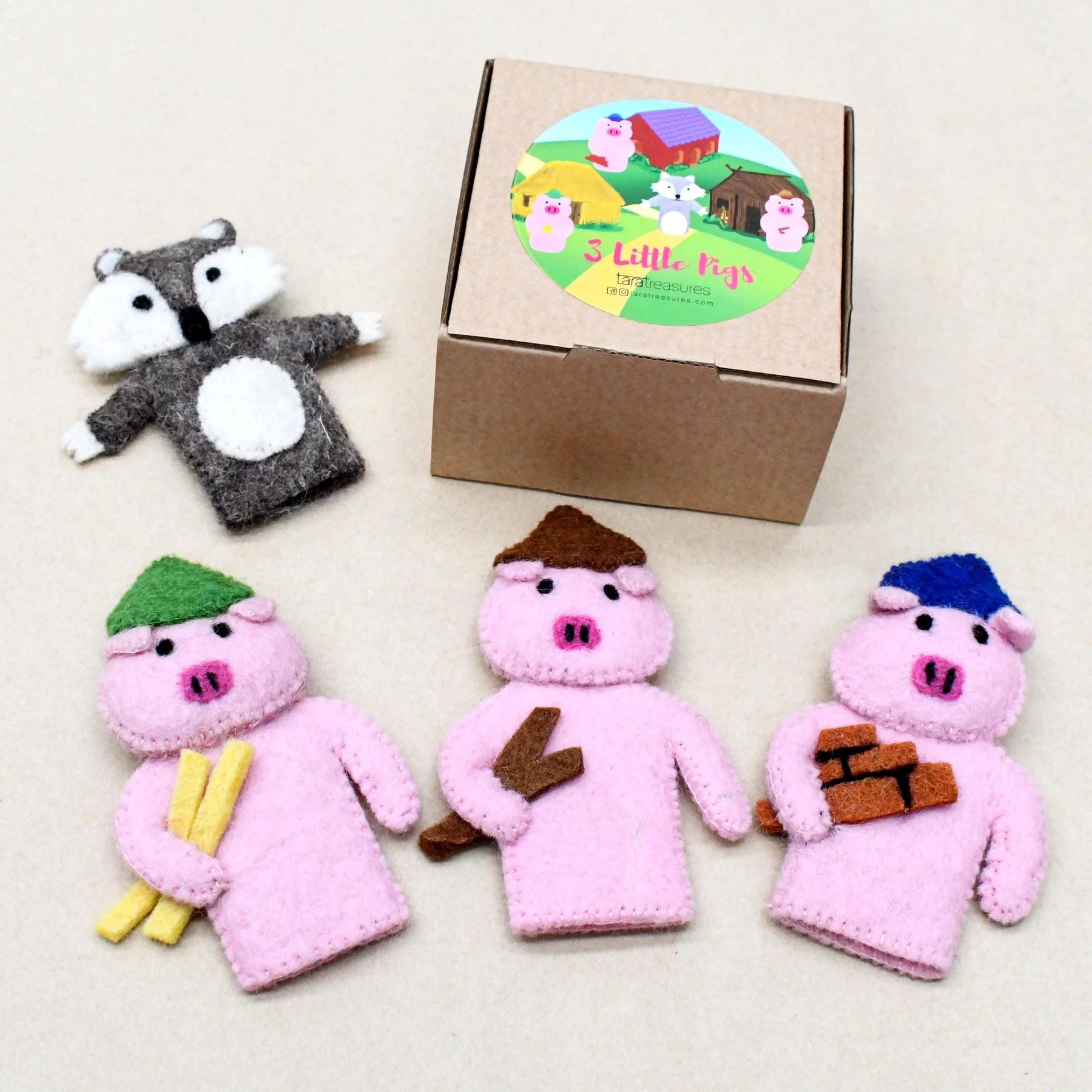 Tara Treasures Finger Puppet Set - Three Little Pigs Tara Treasures