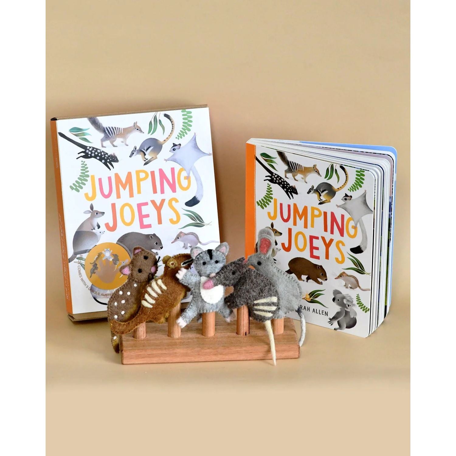 Tara Treasures Jumping Joeys Finger Puppets and Book Set by Sarah Allen Tara Treasures