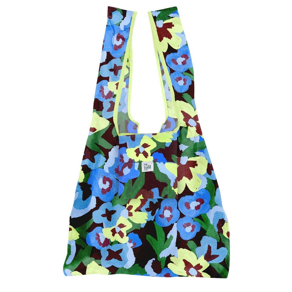 The Somewhere Co Reusable Shopping Bag - Pansy Patch The Somewhere Co