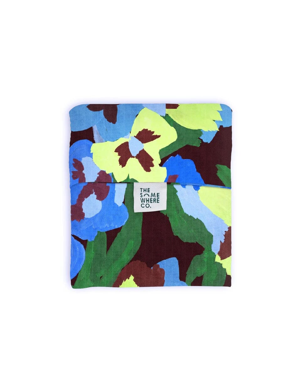 The Somewhere Co Reusable Shopping Bag - Pansy Patch The Somewhere Co