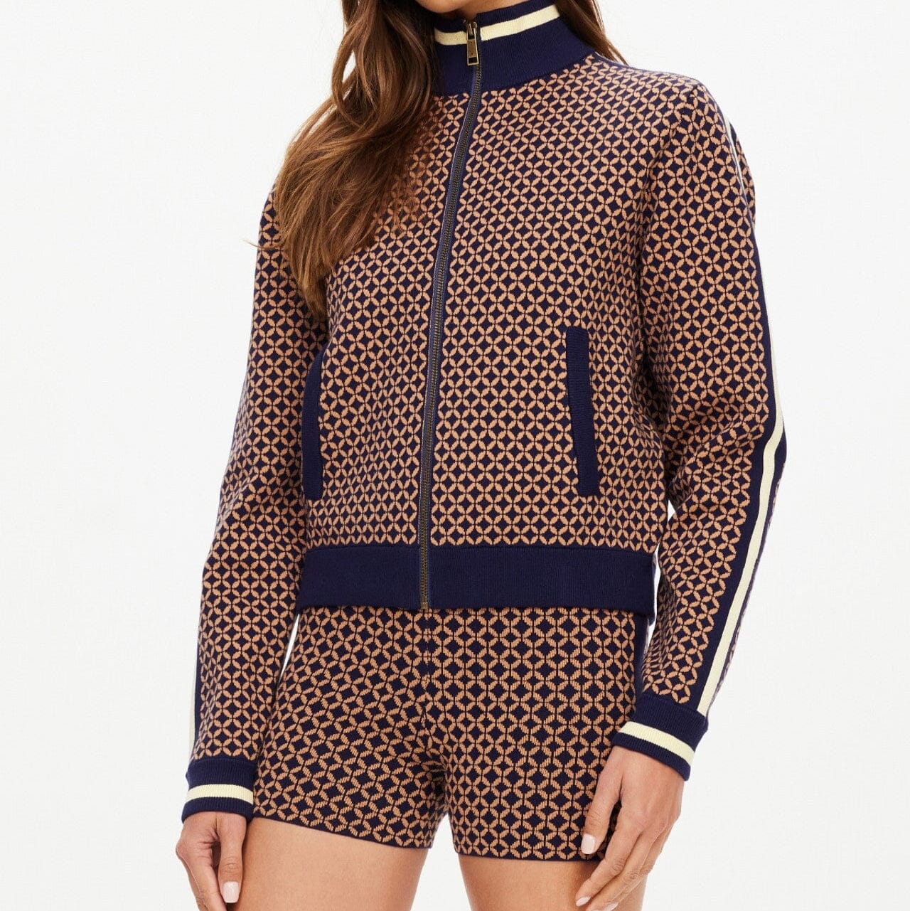 The Upside Crossroad Margot Knit Jacket - Geo The Upside
