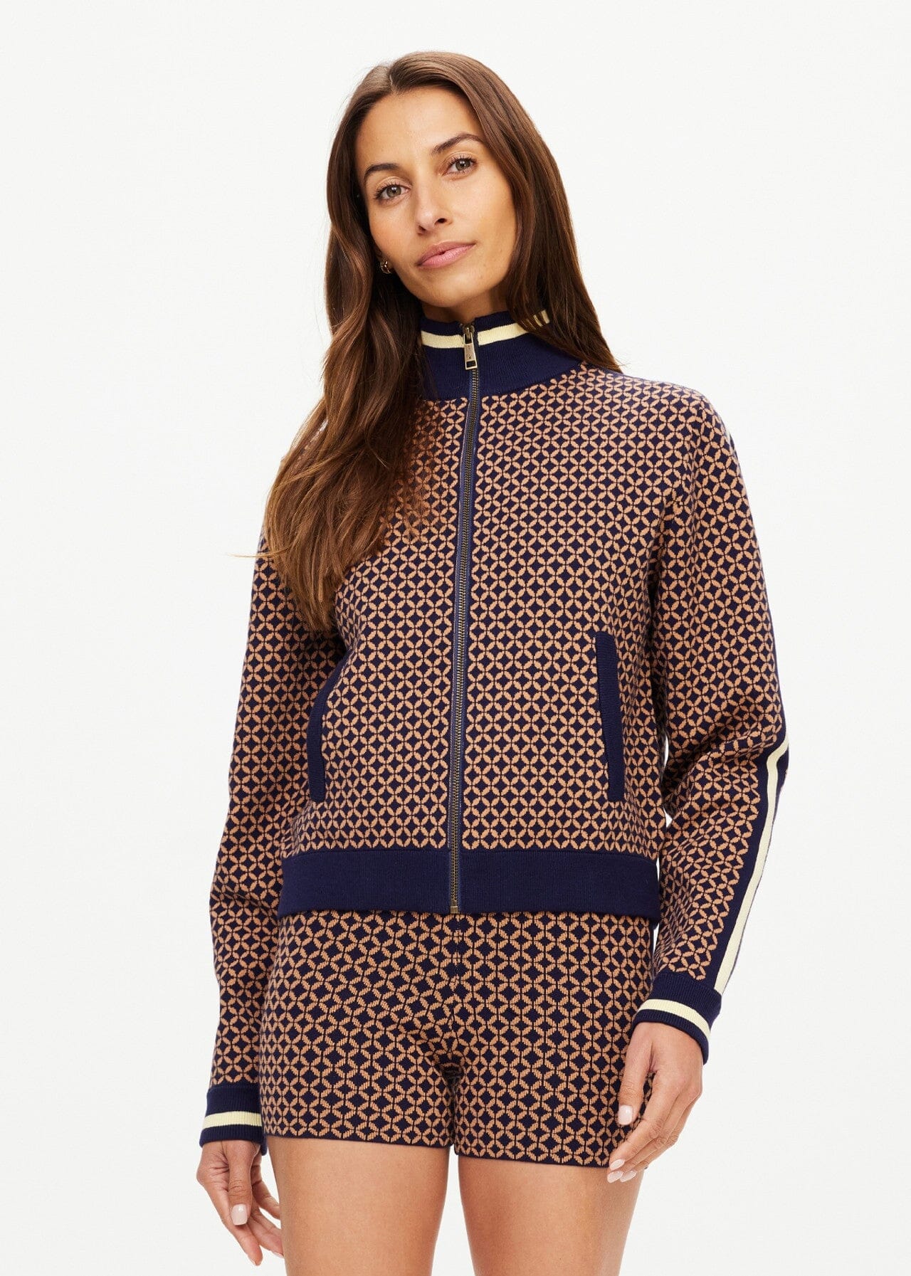 The Upside Crossroad Margot Knit Jacket - Geo The Upside