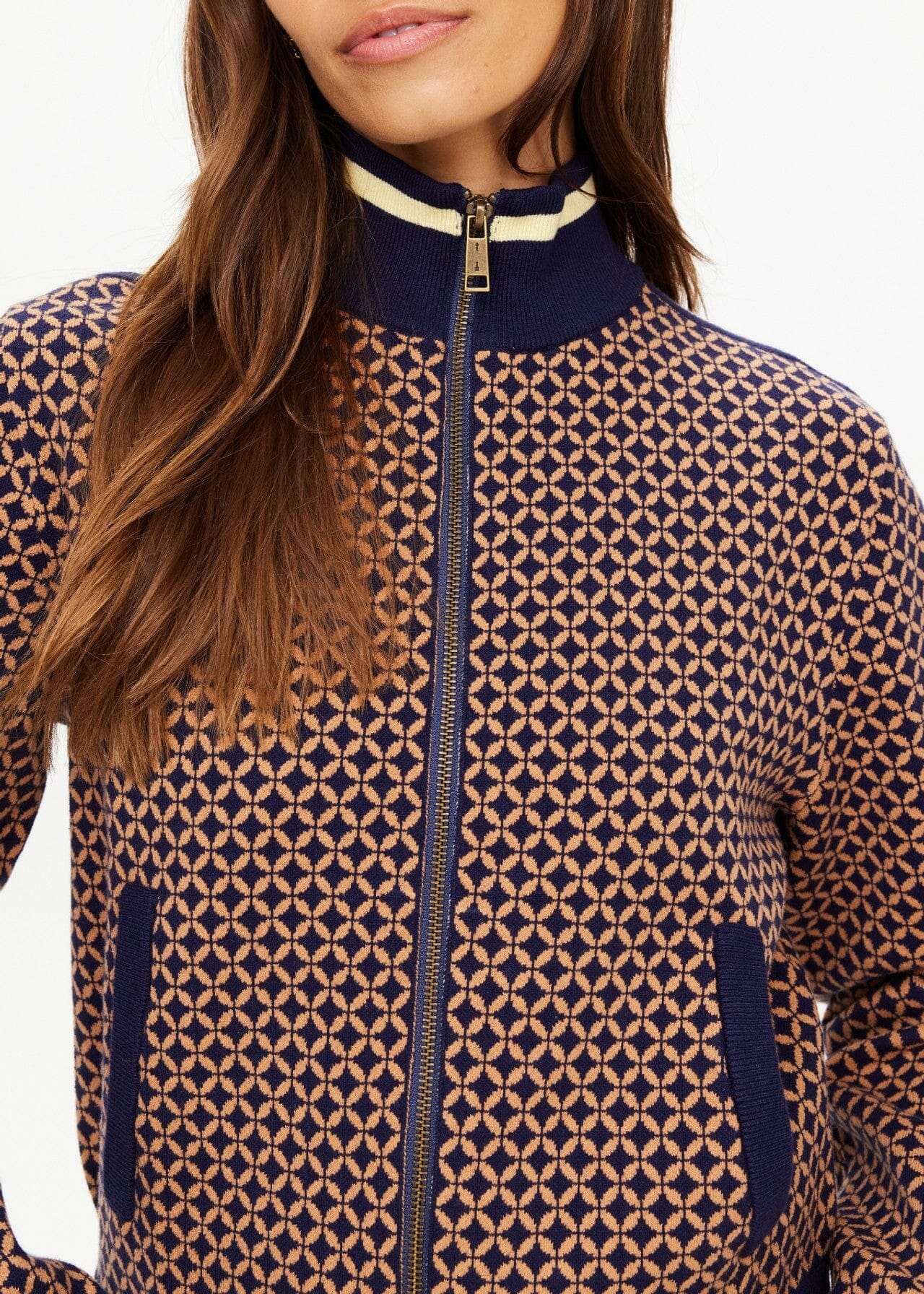 The Upside Crossroad Margot Knit Jacket - Geo The Upside