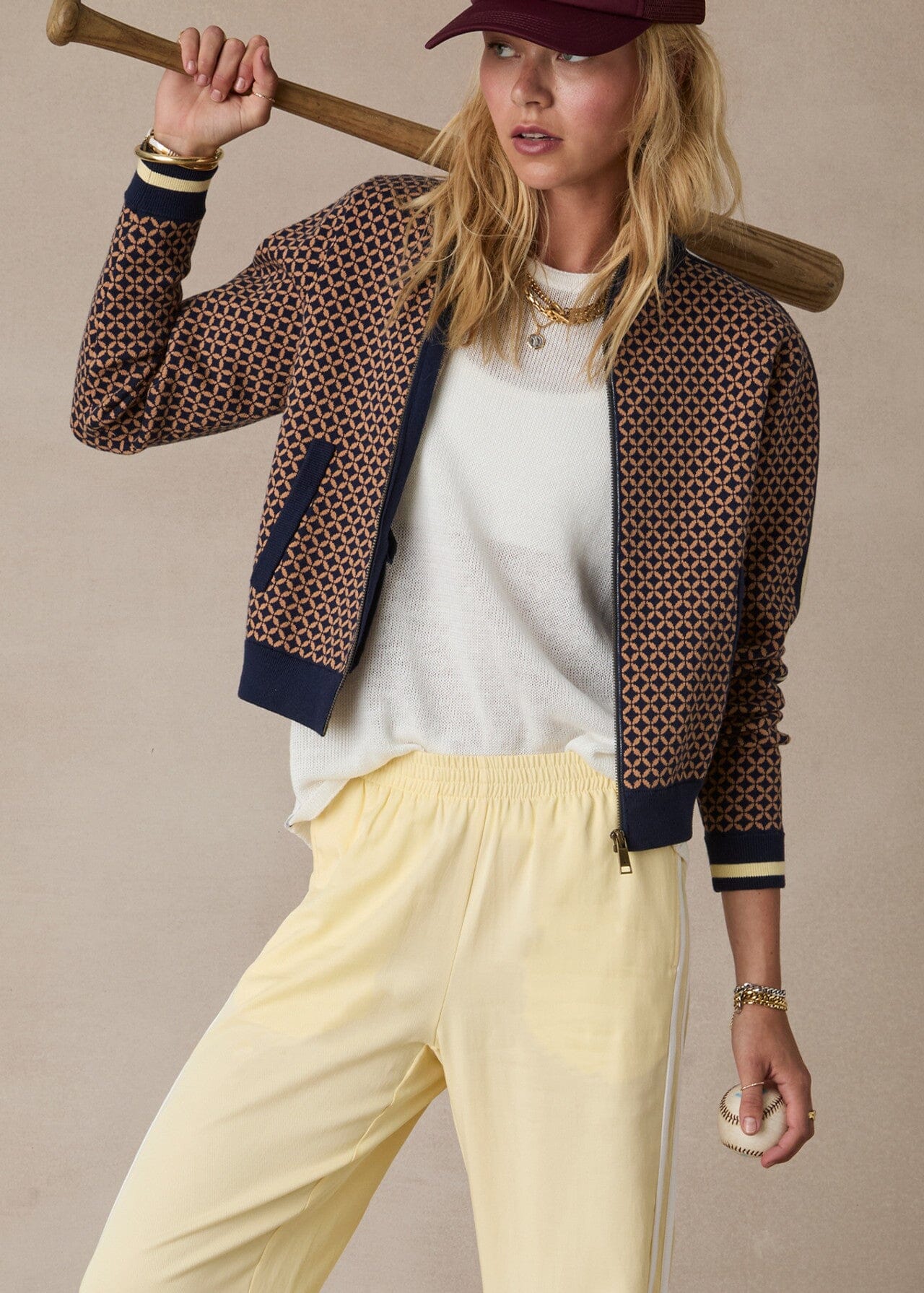 The Upside Crossroad Margot Knit Jacket - Geo The Upside
