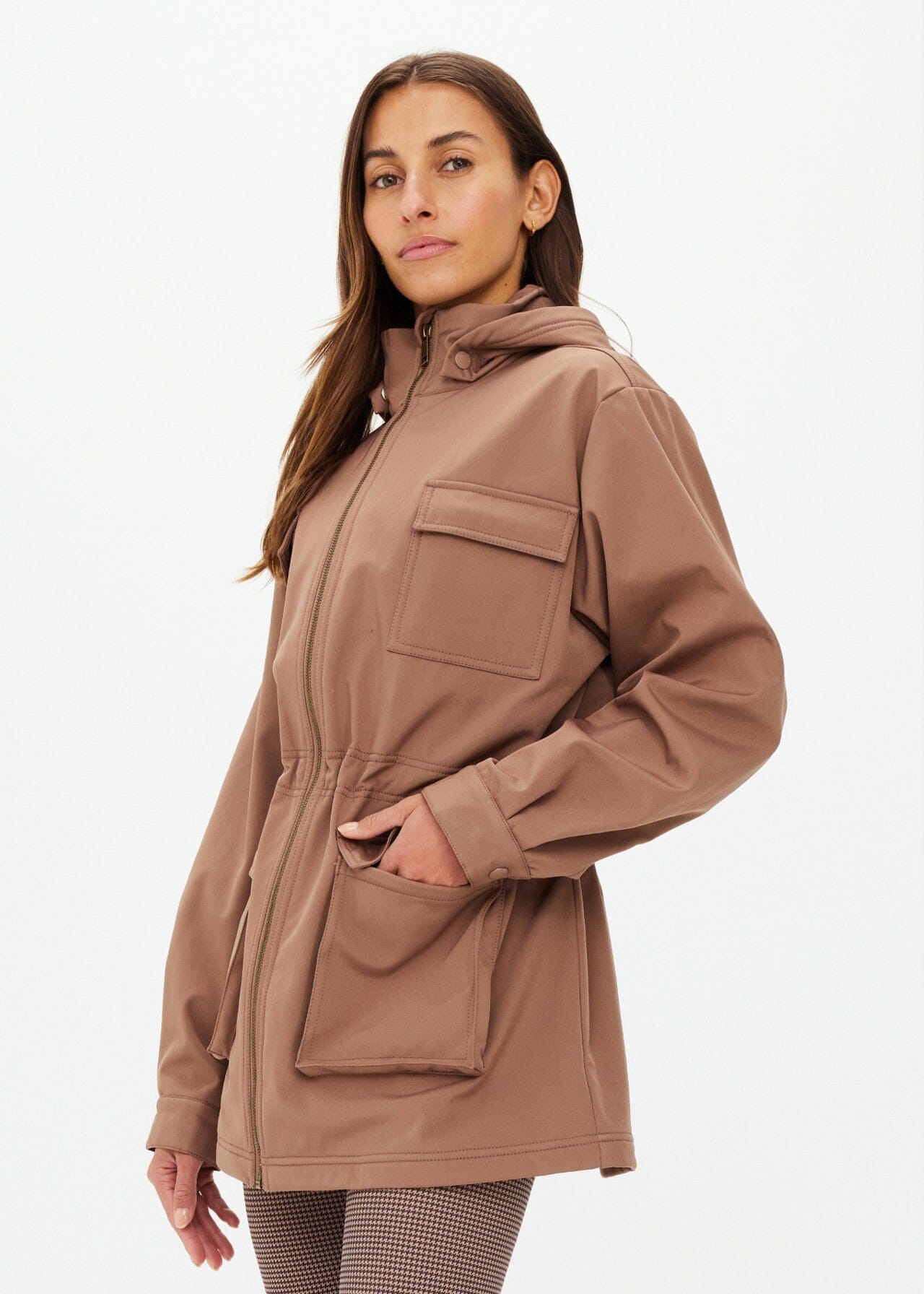 The Upside Freddie Fleece Line Anorak - Mocha The Upside