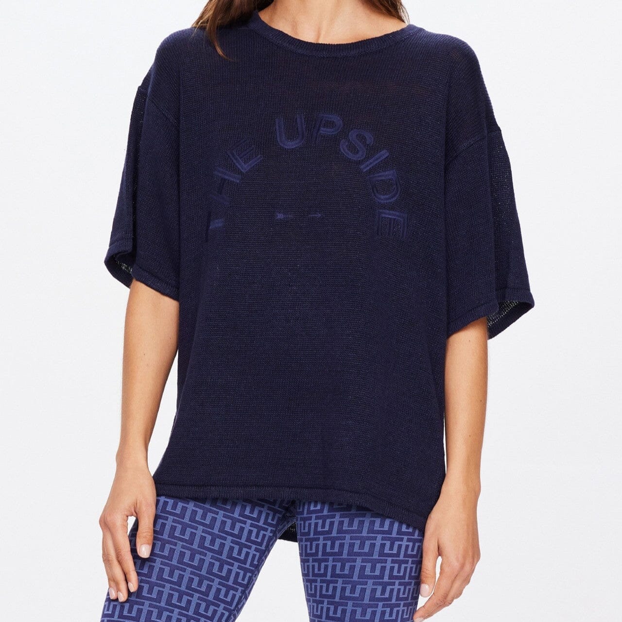 The Upside Knitted Sam Tee - Navy The Upside
