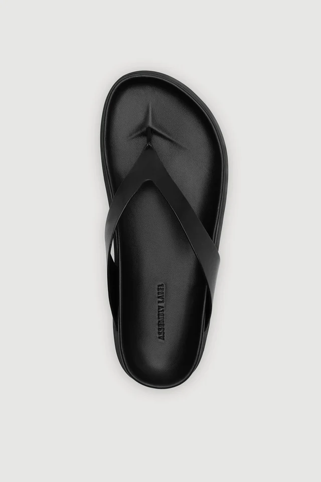 Assembly Label Mela Leather Thong - Black