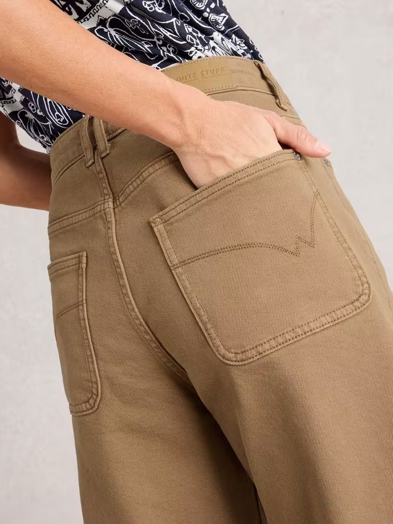 Tia Wide Leg Crop Jean - Mid Tan White Stuff