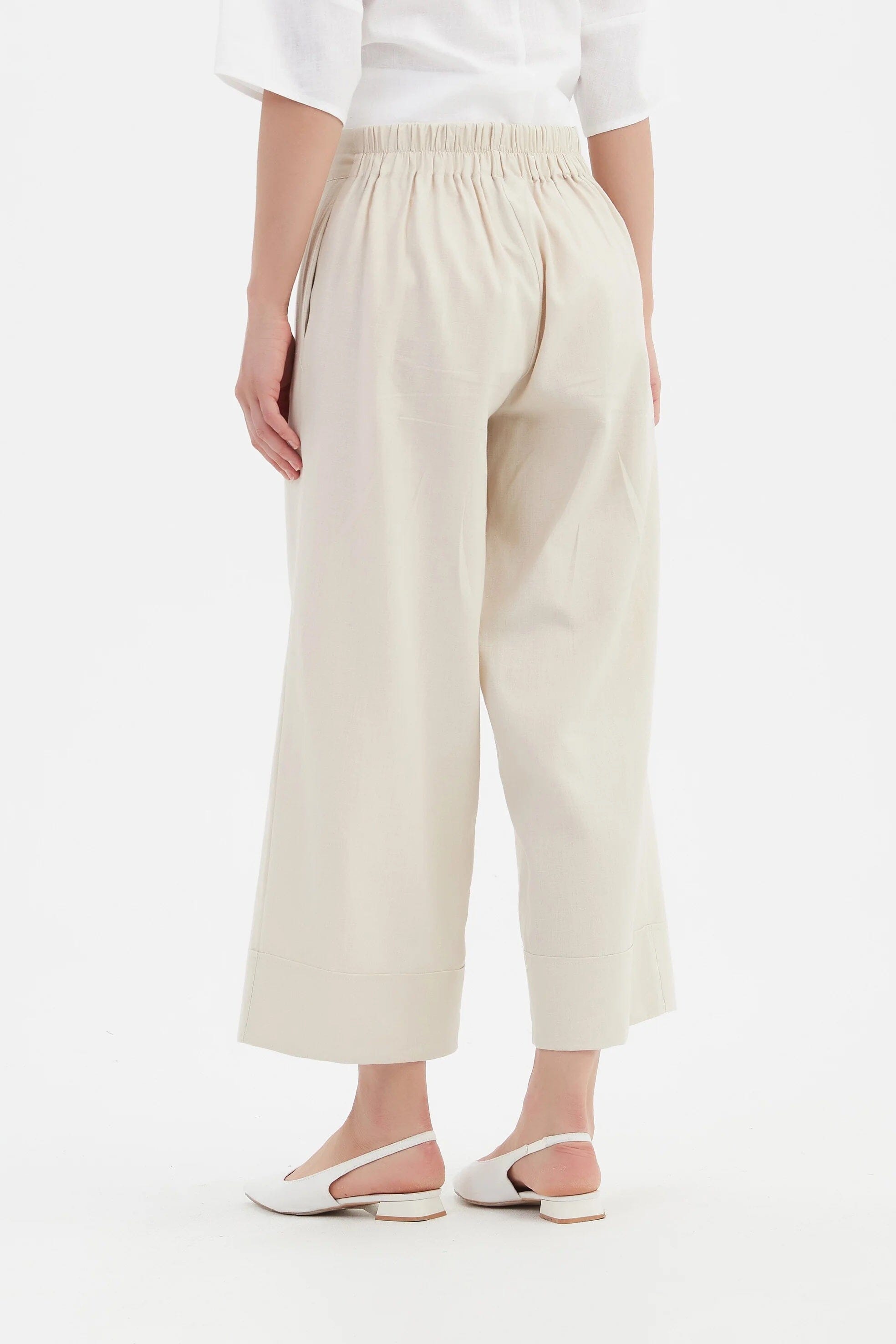 Tirelli Cropped Wide Leg Pant - Neutral Tirelli