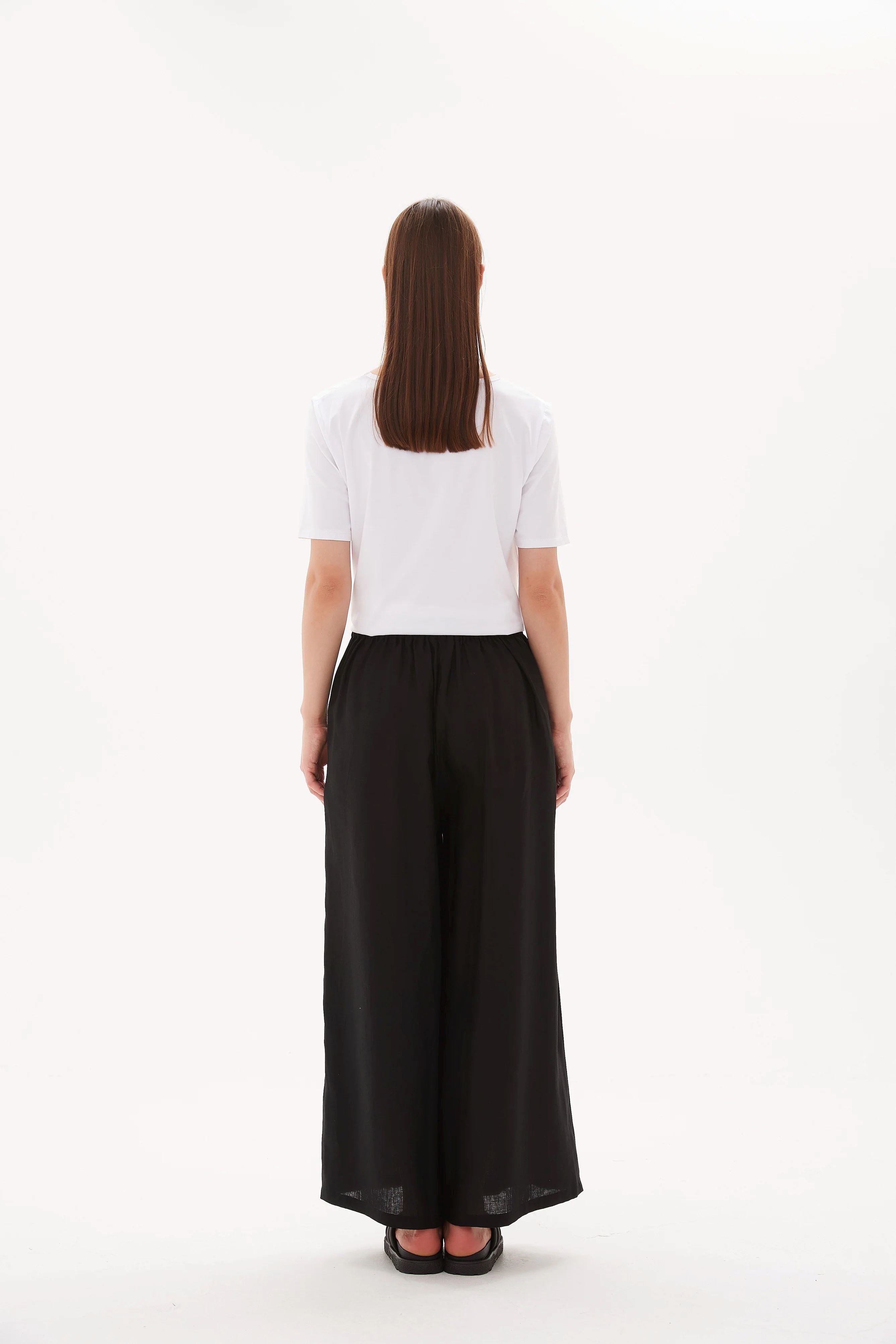 Tirelli Elastic Back Palazzo Pant - Black Tirelli