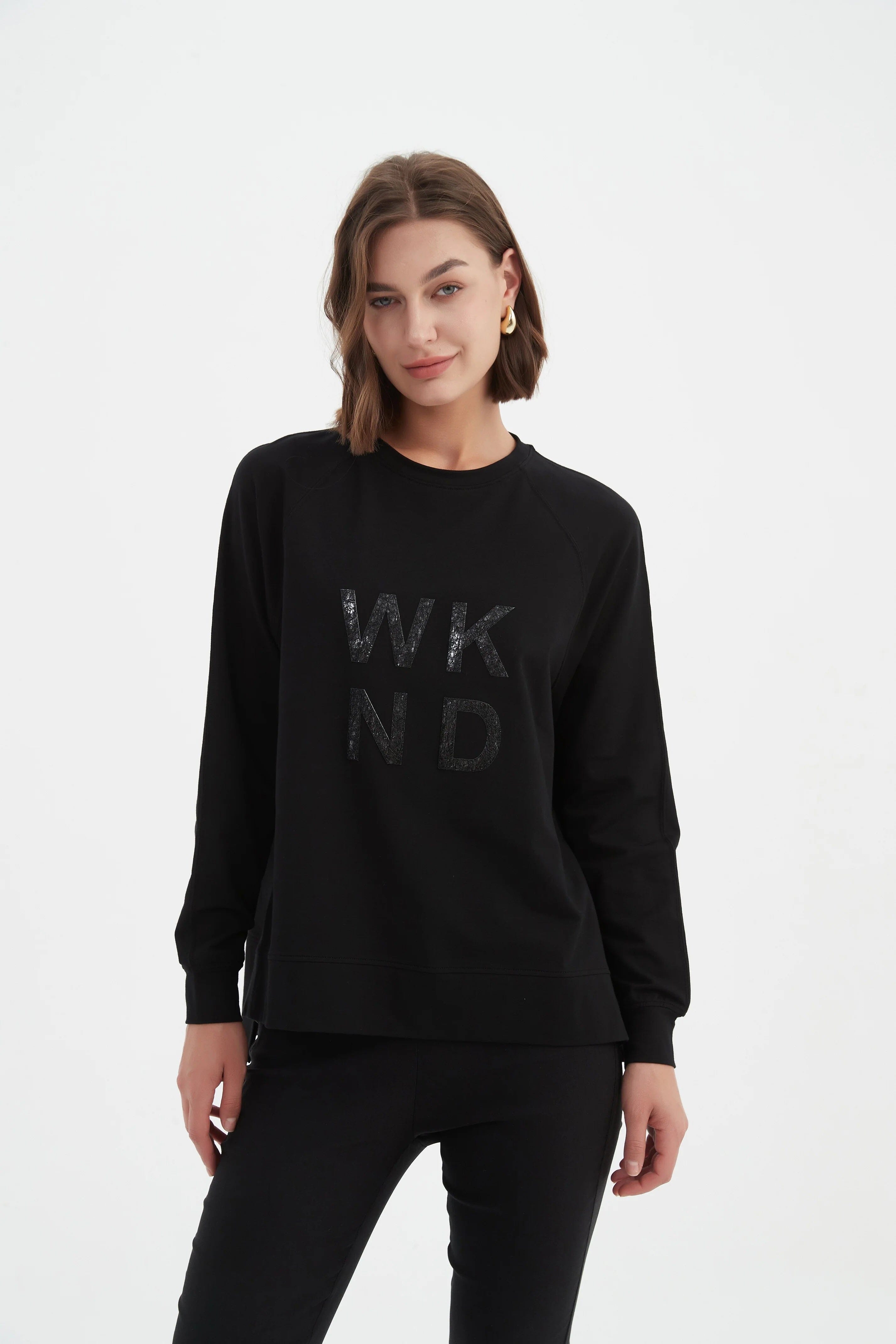 Tirelli Metallic WKND Print Crew - Black/Black Tirelli