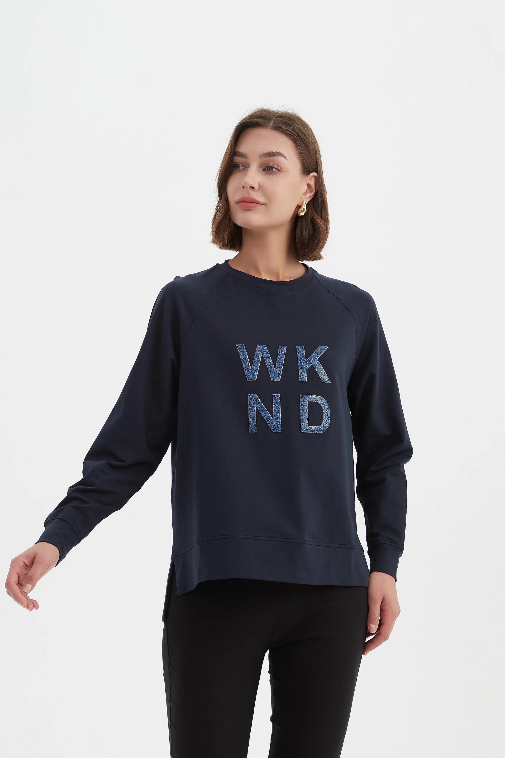 Tirelli Metallic WKND Print Crew - Midnight Blue/Metallic Blue Tirelli