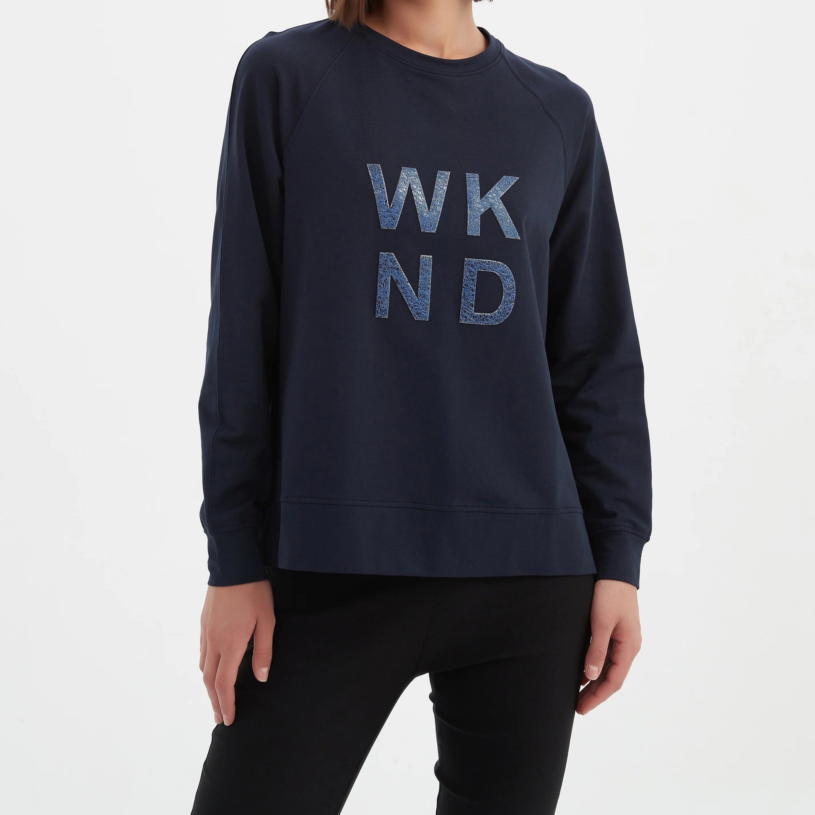 Tirelli Metallic WKND Print Crew - Midnight Blue/Metallic Blue Tirelli