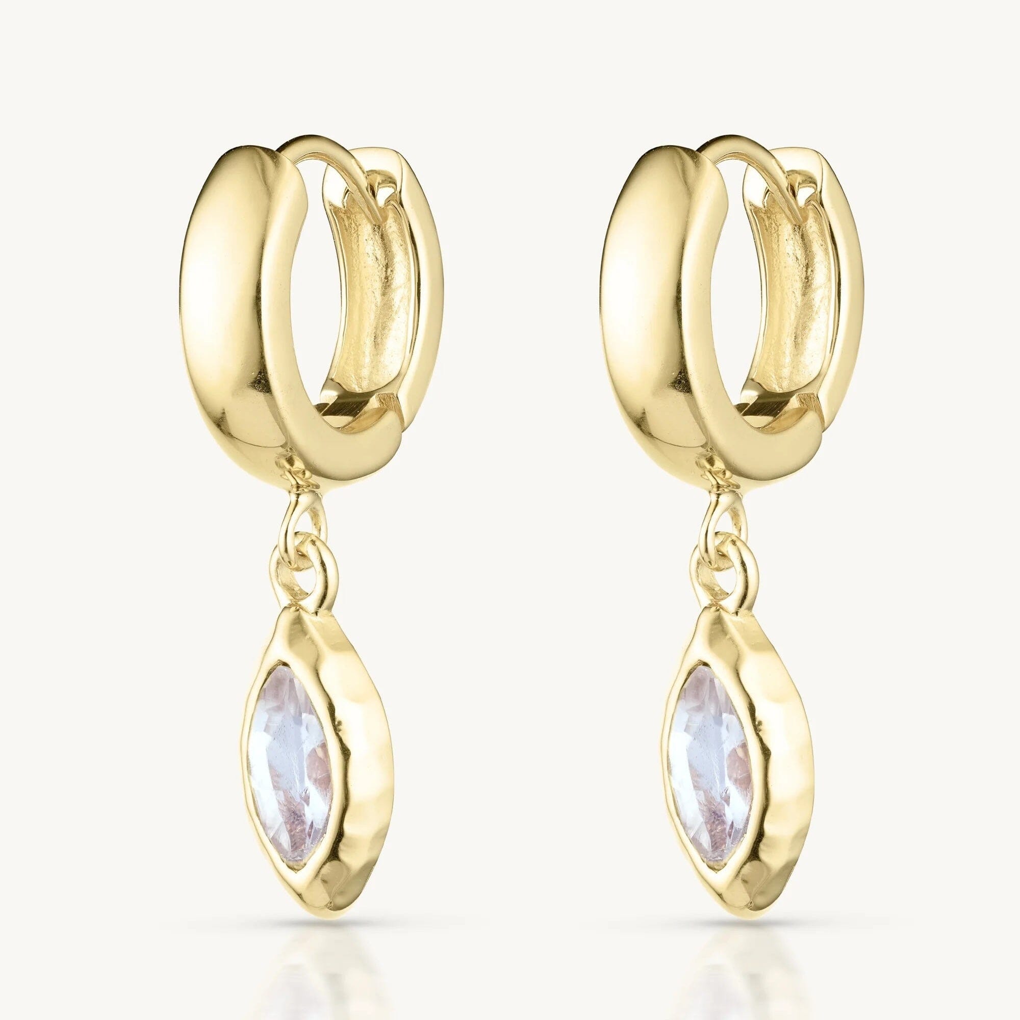 ToniMay Belle Moonstone Gold Huggies Huggie Earrings ToniMay 